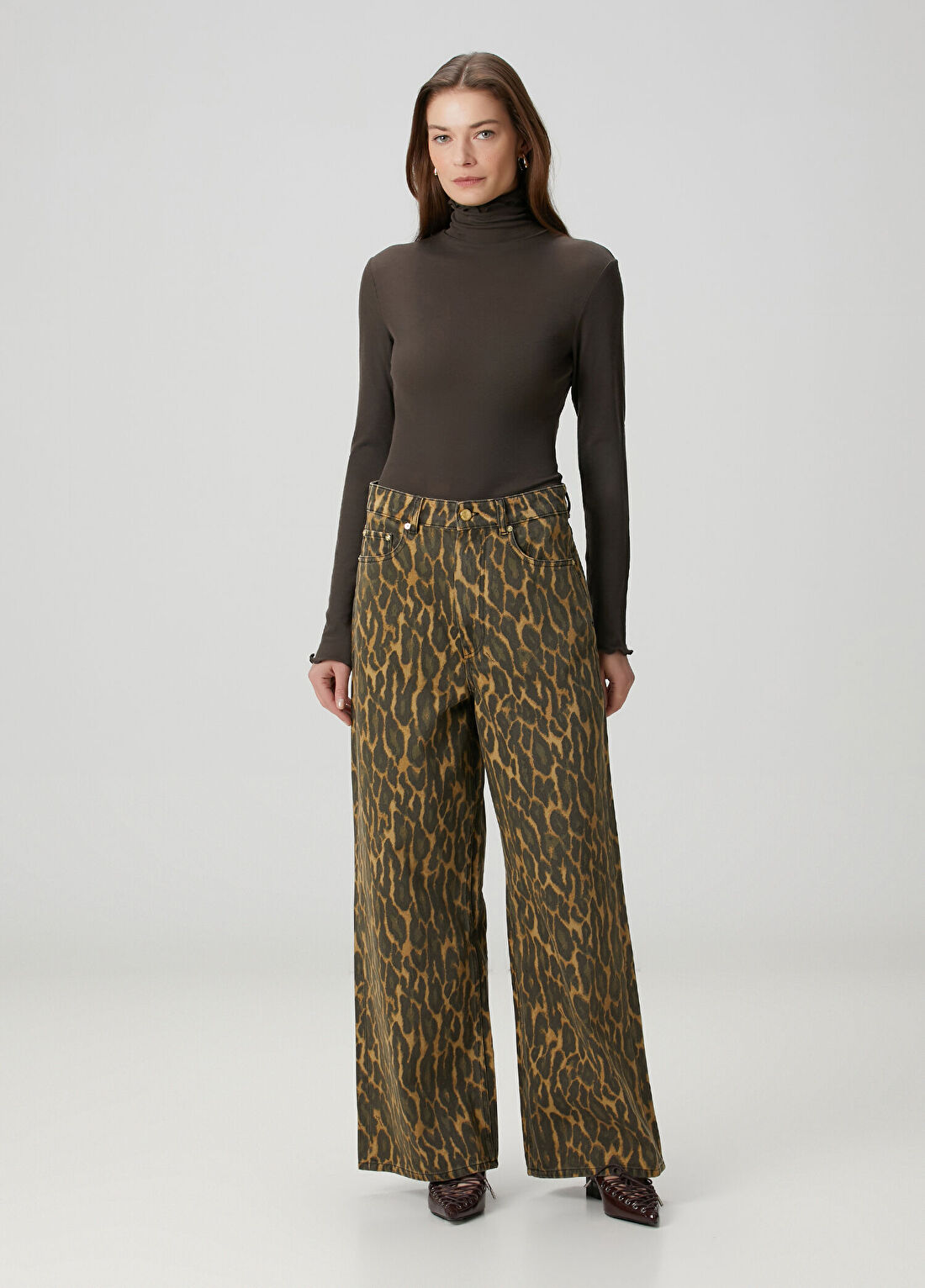 Ganni Leopar Desenli Baggy Jean Pantolon