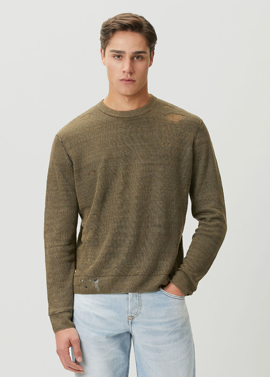Diesel Norm Yeşil Keten Sweatshirt