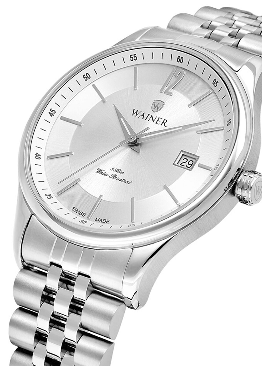 Wainer WA.19035-A Gümüş Metal Erkek Kol Saati görsel 4