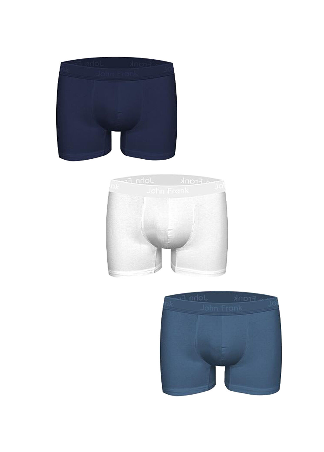 John Frank Çok Renkli 3lü Boxer Seti