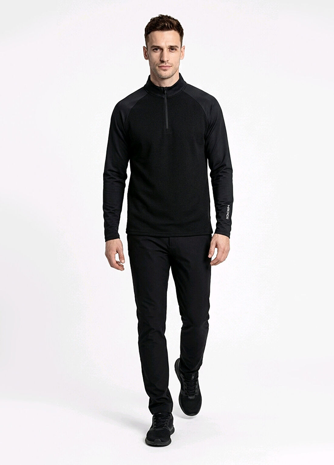 Macade Golf Tech Bomber Zip Siyah Erkek Spor Sweatshirt SW20211055