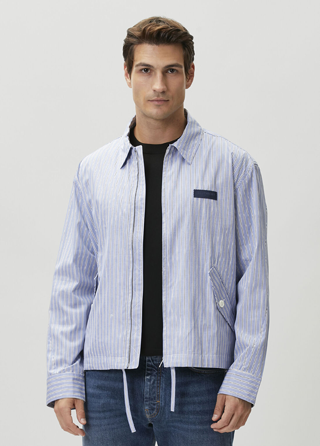 Givenchy Couture Seam Mavi Çizgi Desenli Ceket