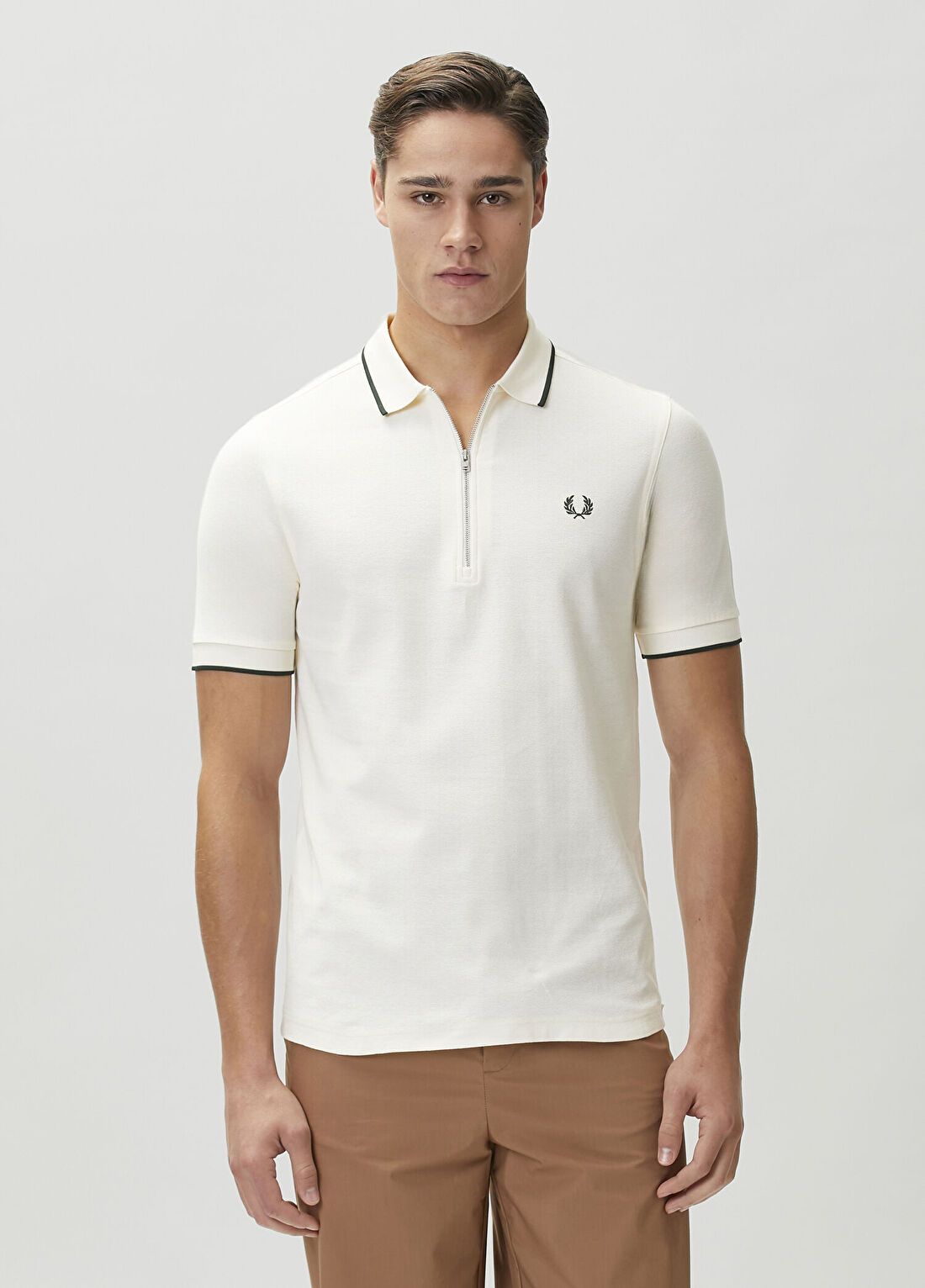 Fred Perry Ekru Krep Pike Polo T-shirt