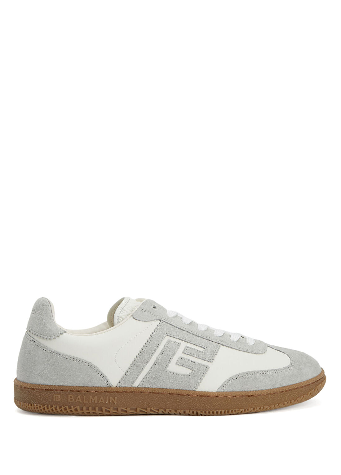 Balmain Swan Beyaz Gri Erkek Deri Sneaker