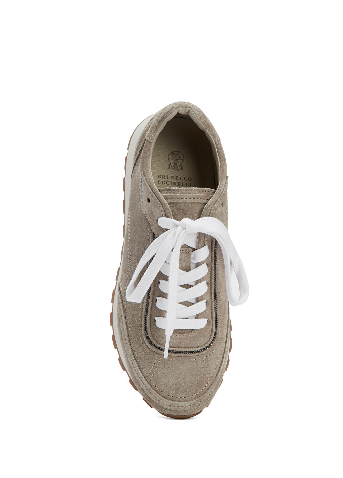 Brunello Cucinelli Vizon Kadın Süet Sneaker görsel 4