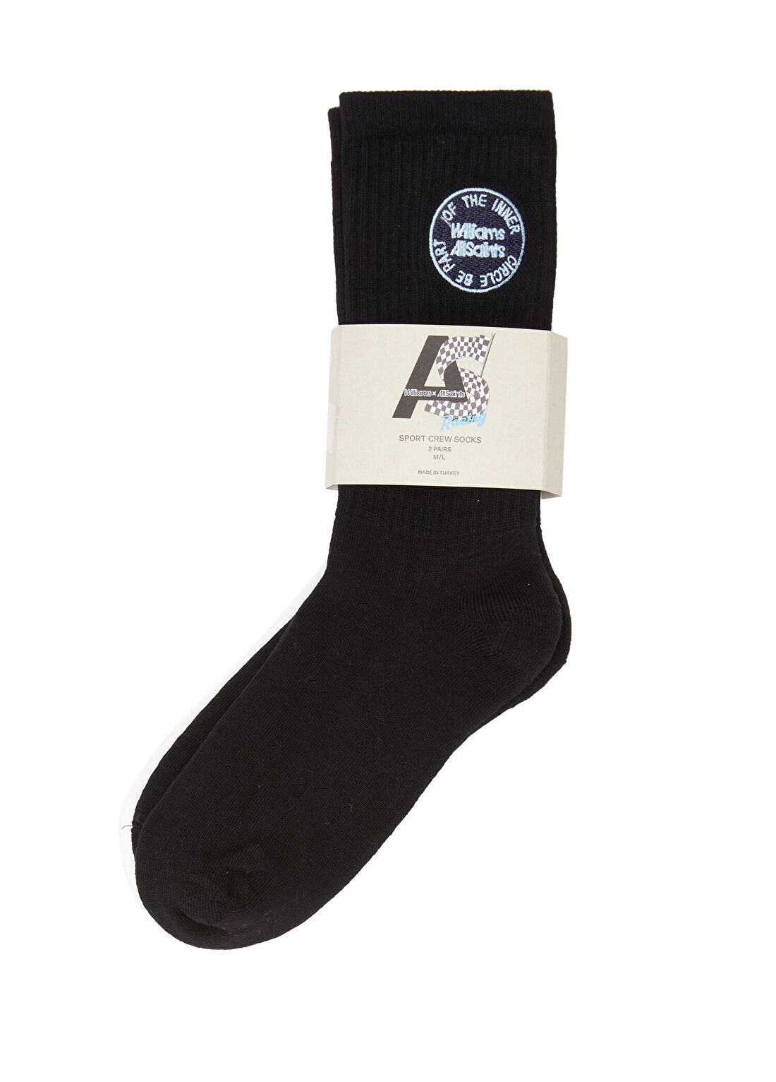 AllSaints Siyah Logo Patchli 2li Çorap Seti
