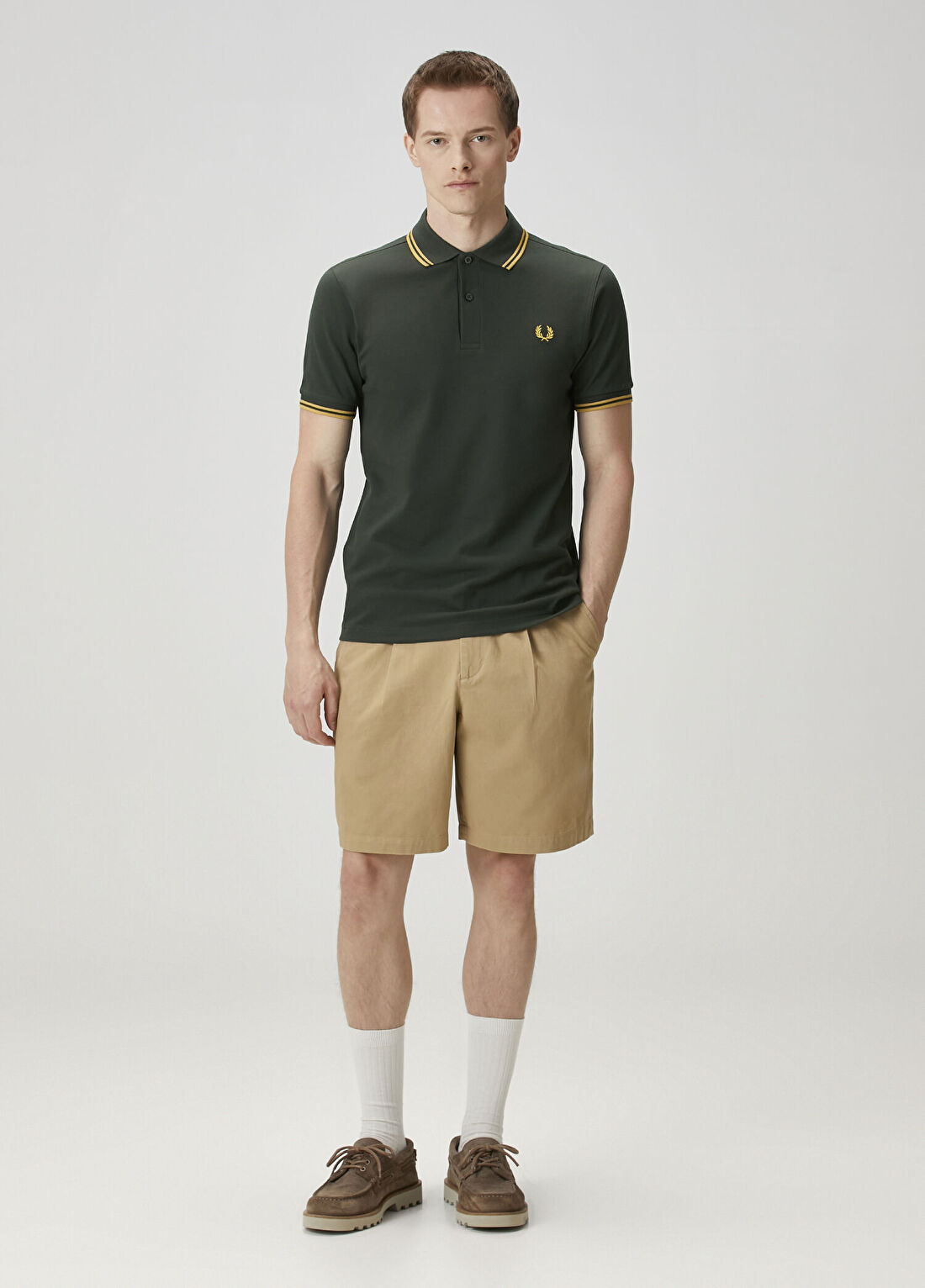 Fred Perry Bej Pile Detaylı Şort
