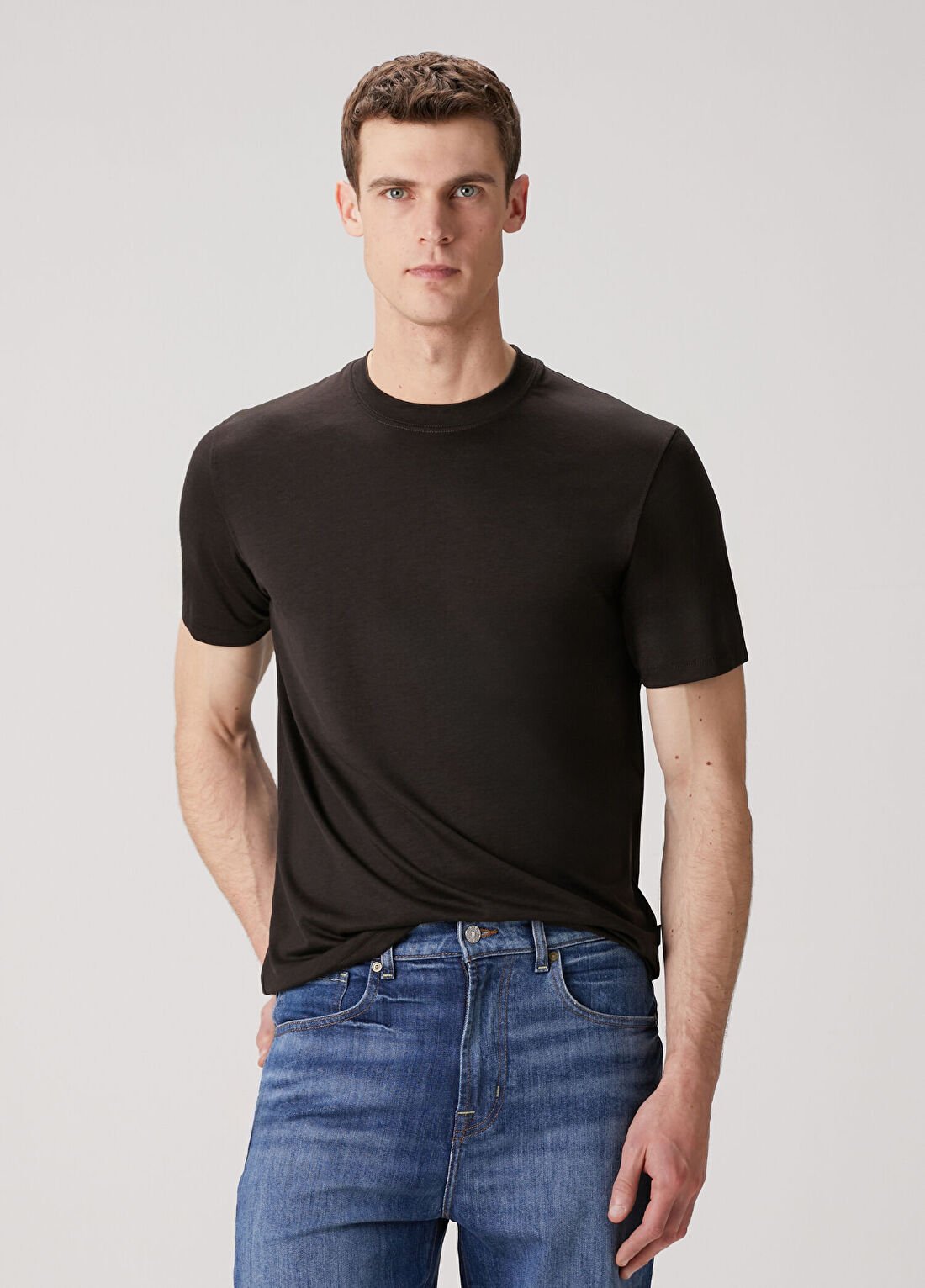 7 For All Mankind Kahverengi Basic T-shirt