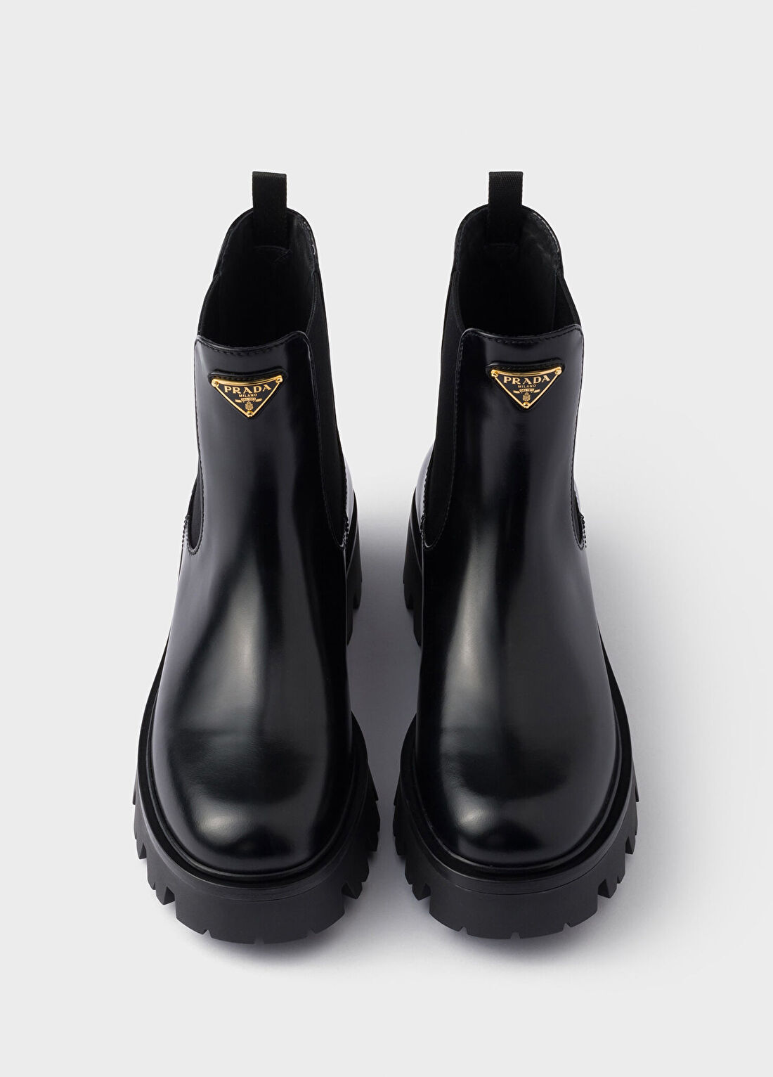 Prada Siyah Fırçalanmış Deri Kadın Bot görsel 3