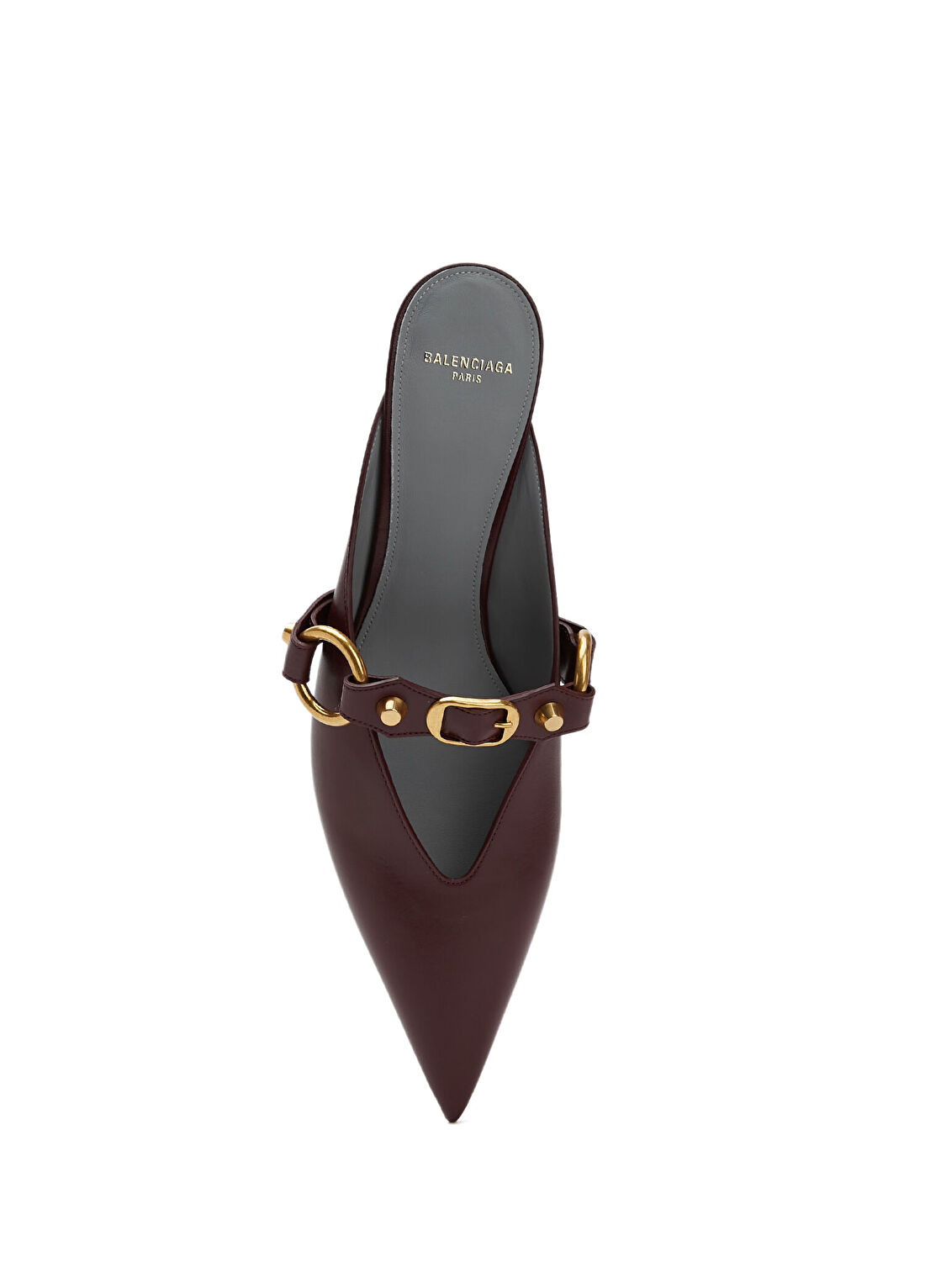 Balenciaga Bordo Kadın Deri Terlik görsel 4