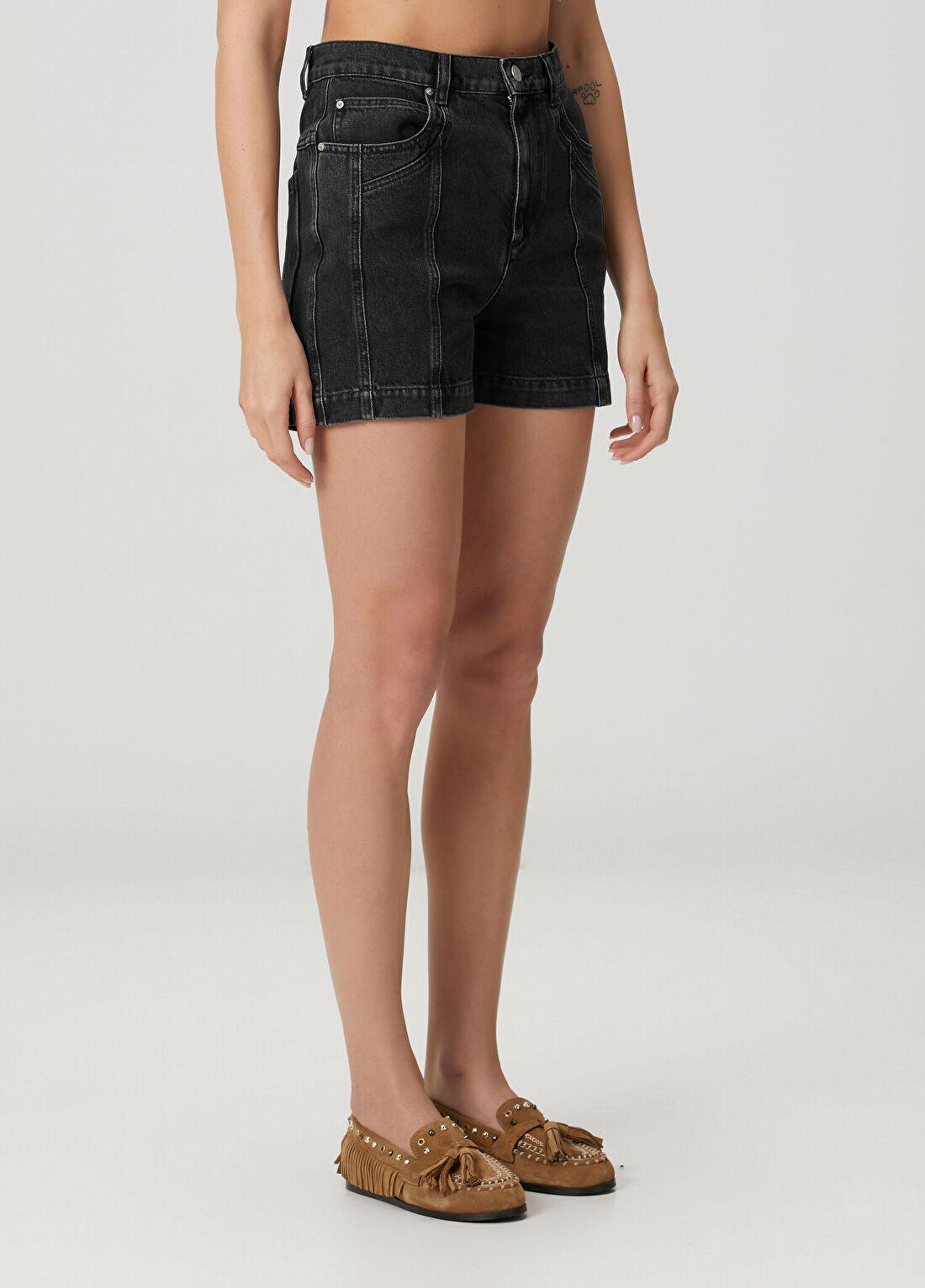 Marant Etoile Joely-Ga Siyah Denim Şort görsel 2