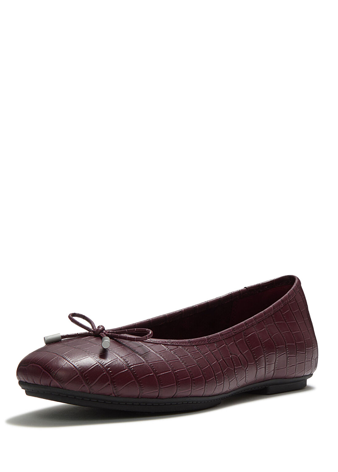 FitFlop AAI-090/E19 Delicato Crocodiler Bordo Deri Kadın Balerin Babet görsel 2