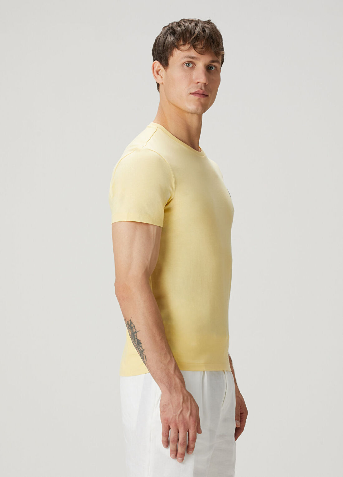 Polo Ralph Lauren Sarı Basic T-shirt görsel 3