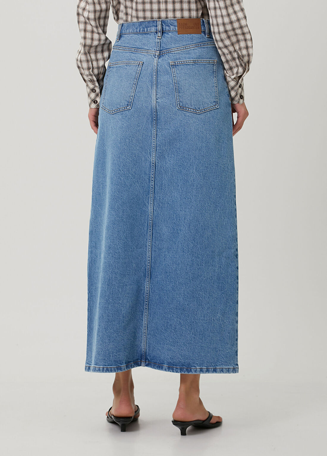 Baum Und Pferdgarten Sigge Mavi Maksi Denim Etek görsel 4