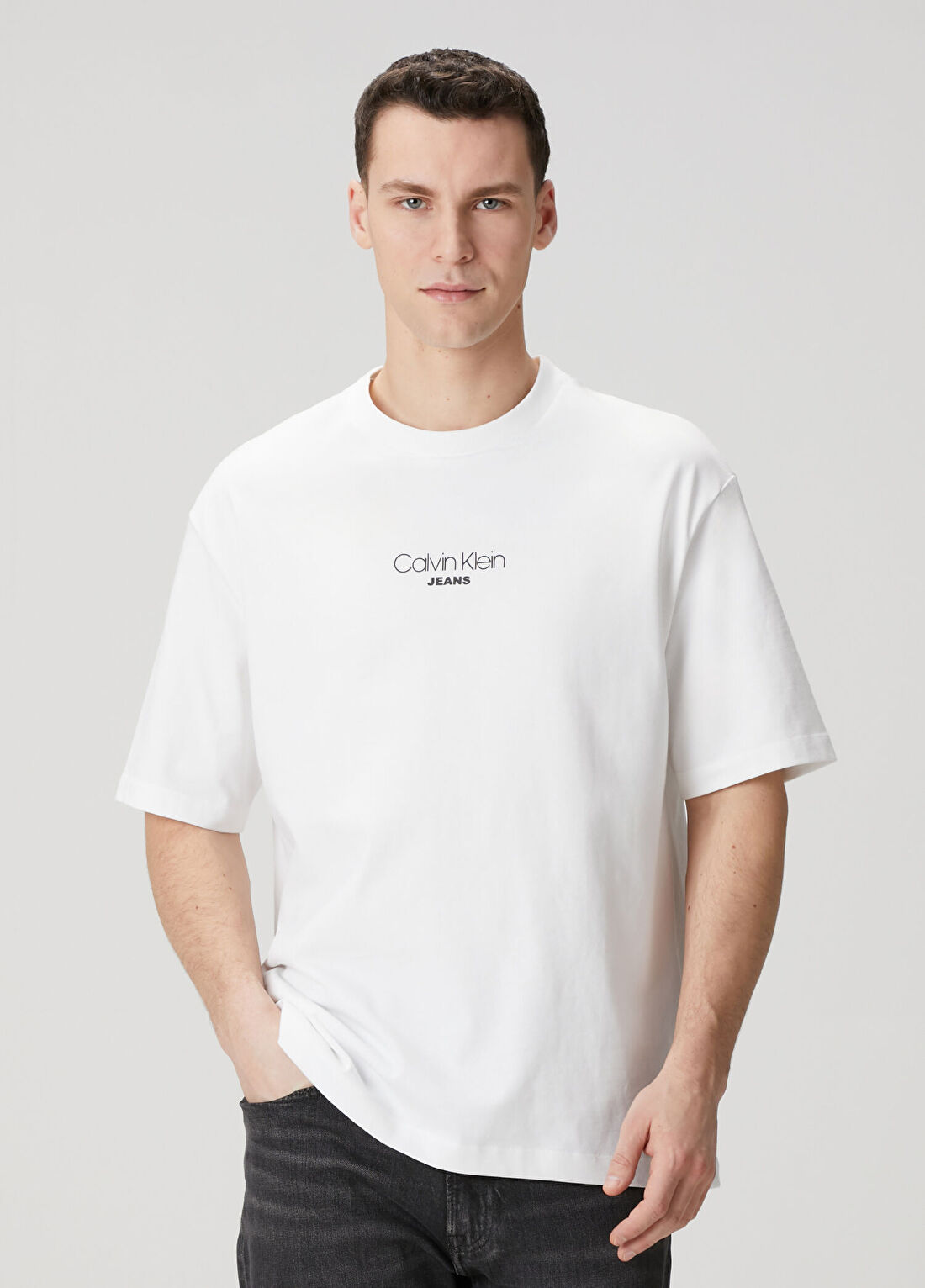 CK Jeans Relaxed Fit Beyaz T-shirt