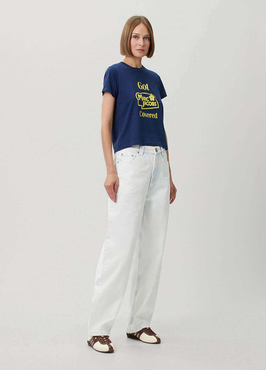 Marc Jacobs Lacivert Logo Baskılı T-shirt görsel 2