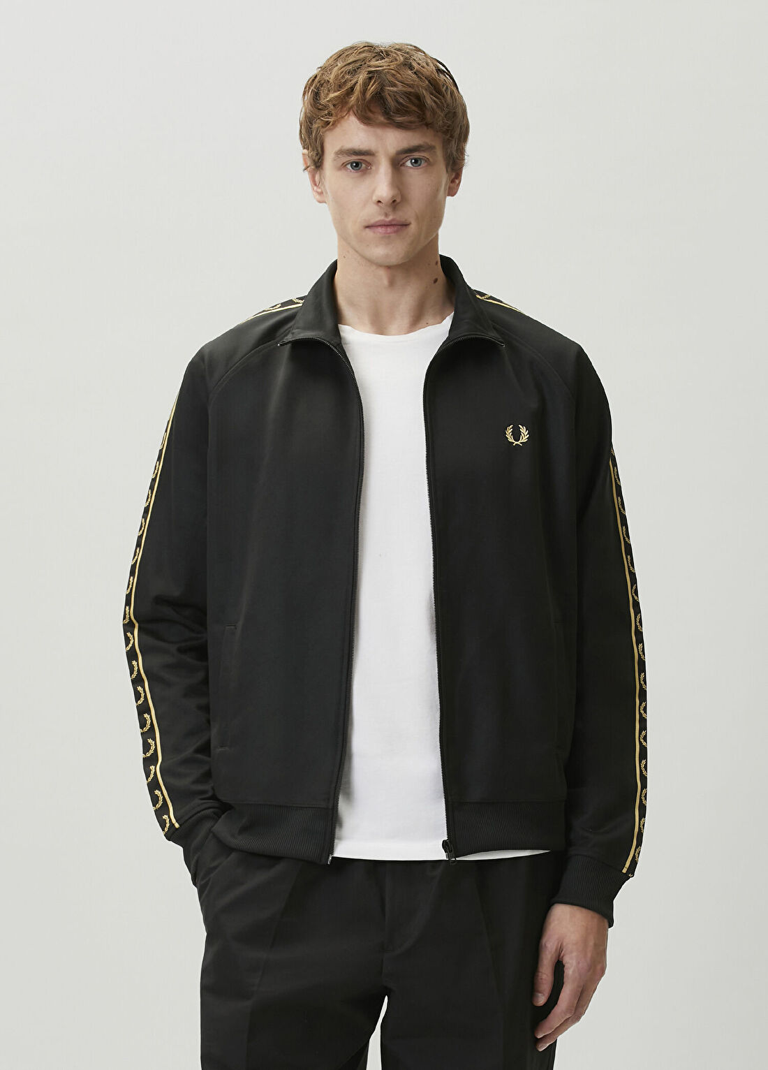 Fred Perry Contrast Tape Siyah Sarı Ceket