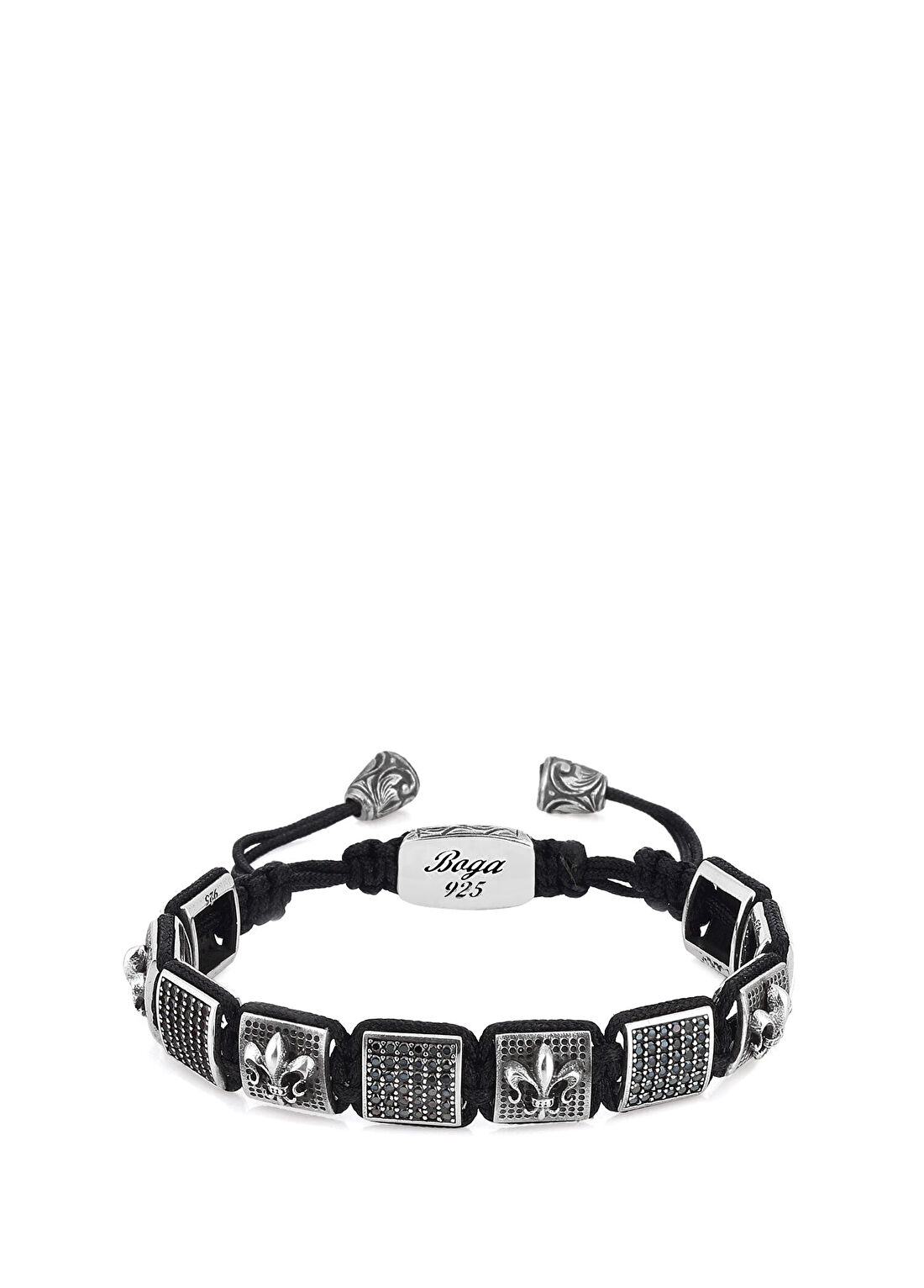 Boga Fleur De Lis Zircon Erkek Gümüş Bileklik