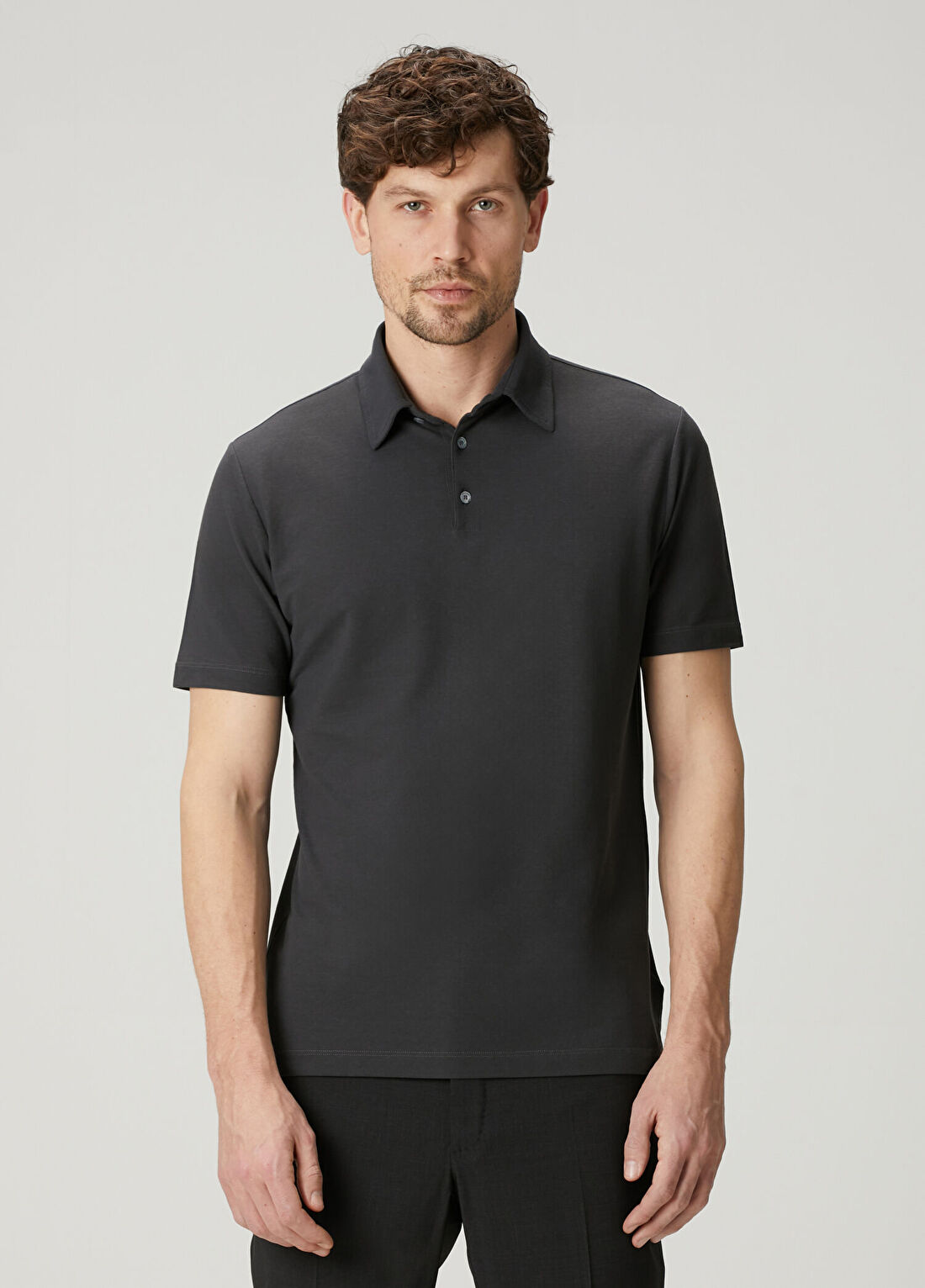 Slowear Koyu Gri Polo Yaka T-shirt