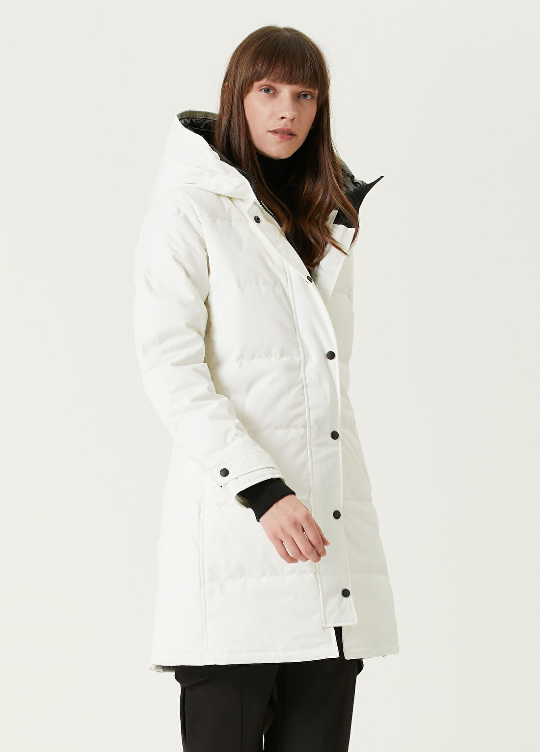 Canada Goose Shelburne Beyaz Kapüşonlu Parka görsel 2