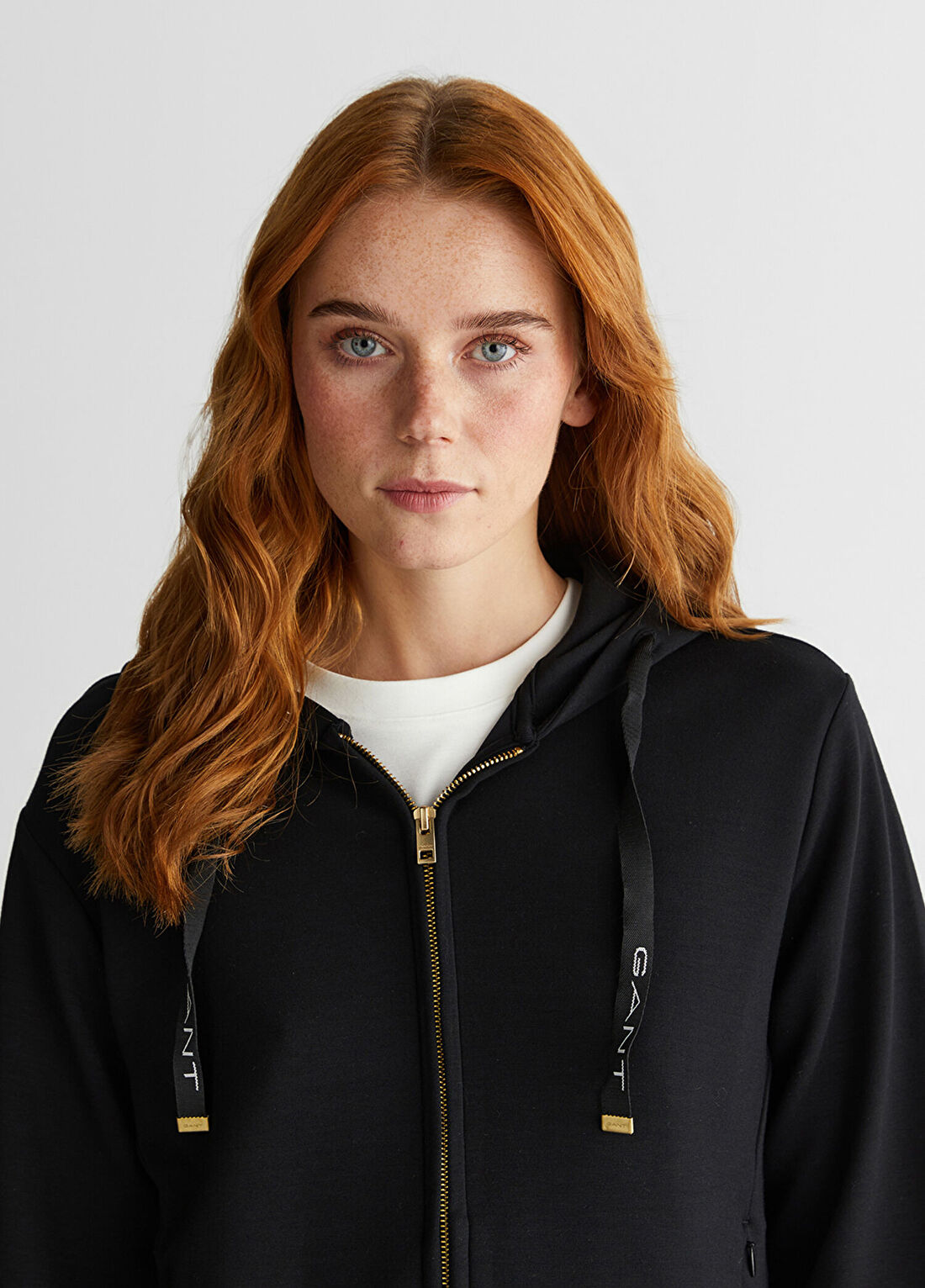 Gant Siyah Kapüşonlu Kadın Sweatshirt görsel 4