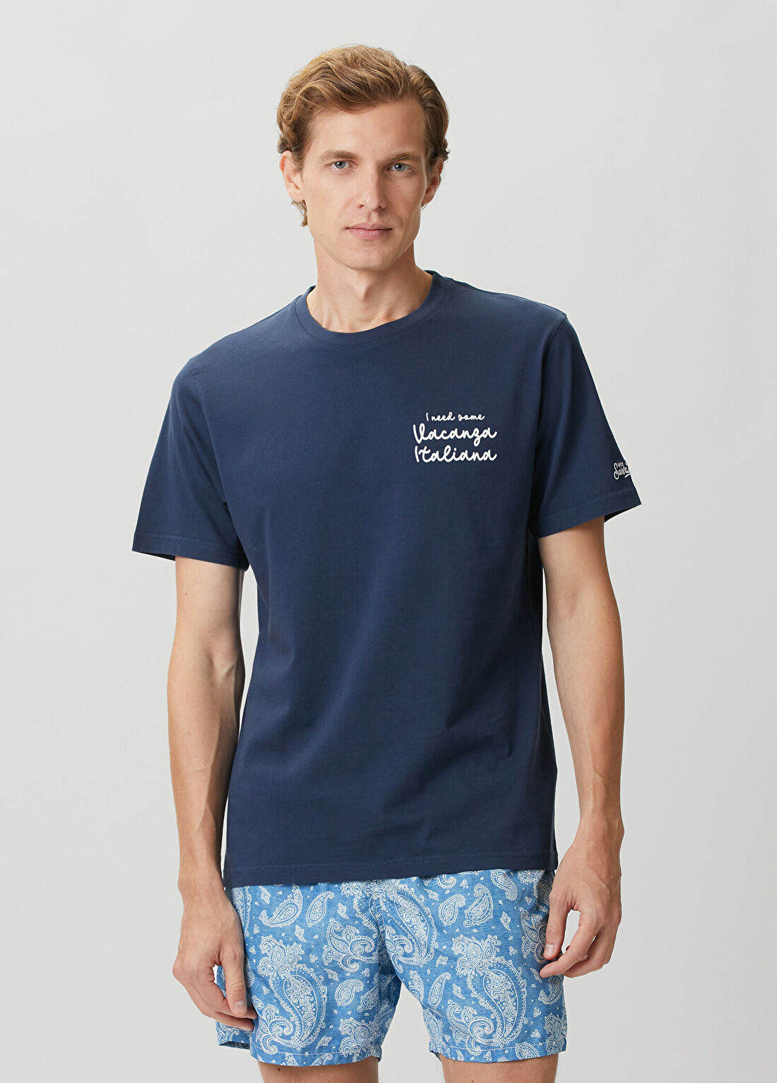 MC2 (Saint Barth) Lacivert Slogan Baskılı T-shirt