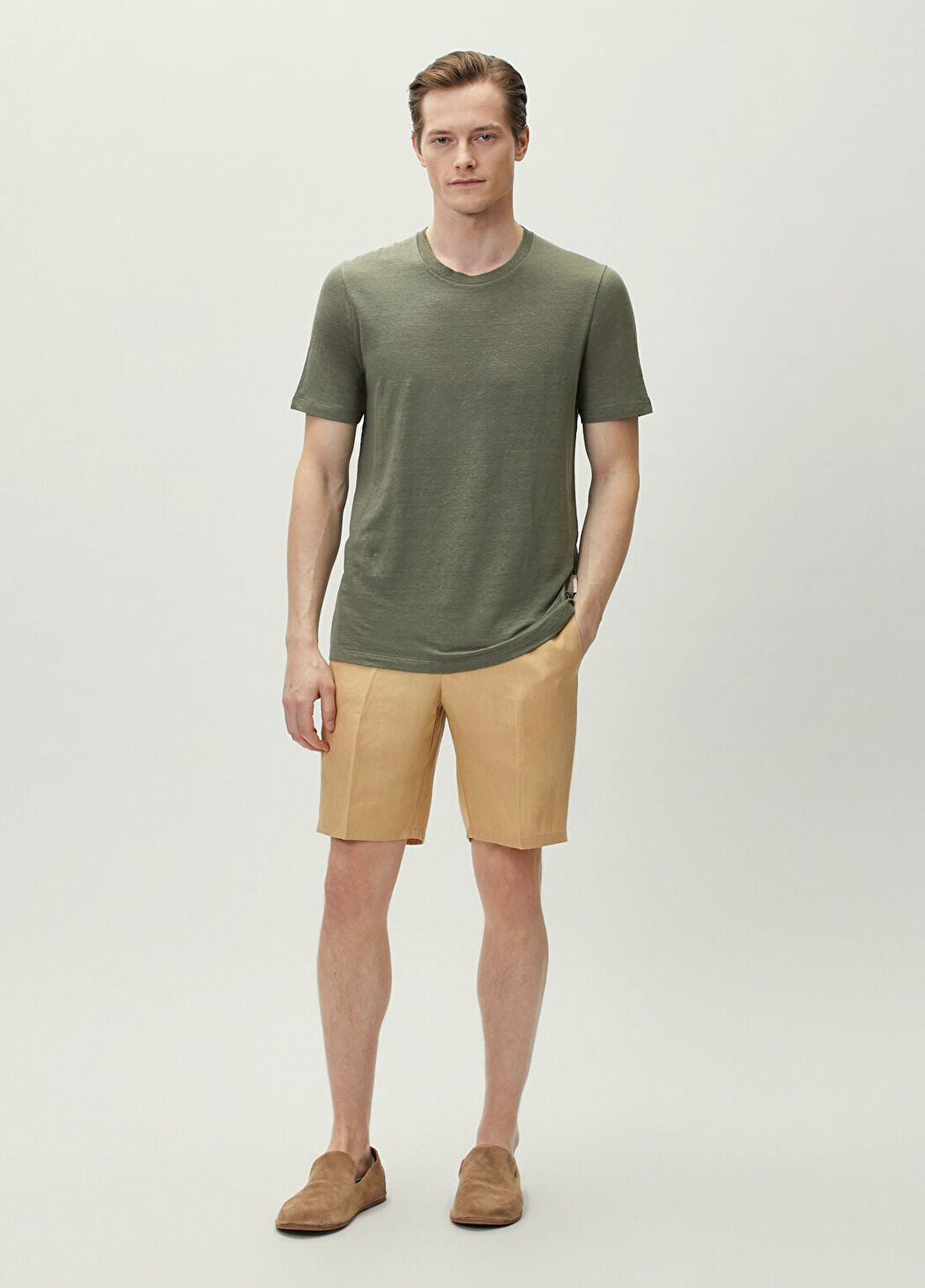 Orlebar Brown Bej Keten Bermuda