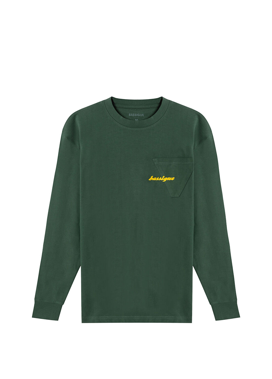 Bassigue Yeşil Retro Nakışlı Uzun Kollu Erkek T-Shirt