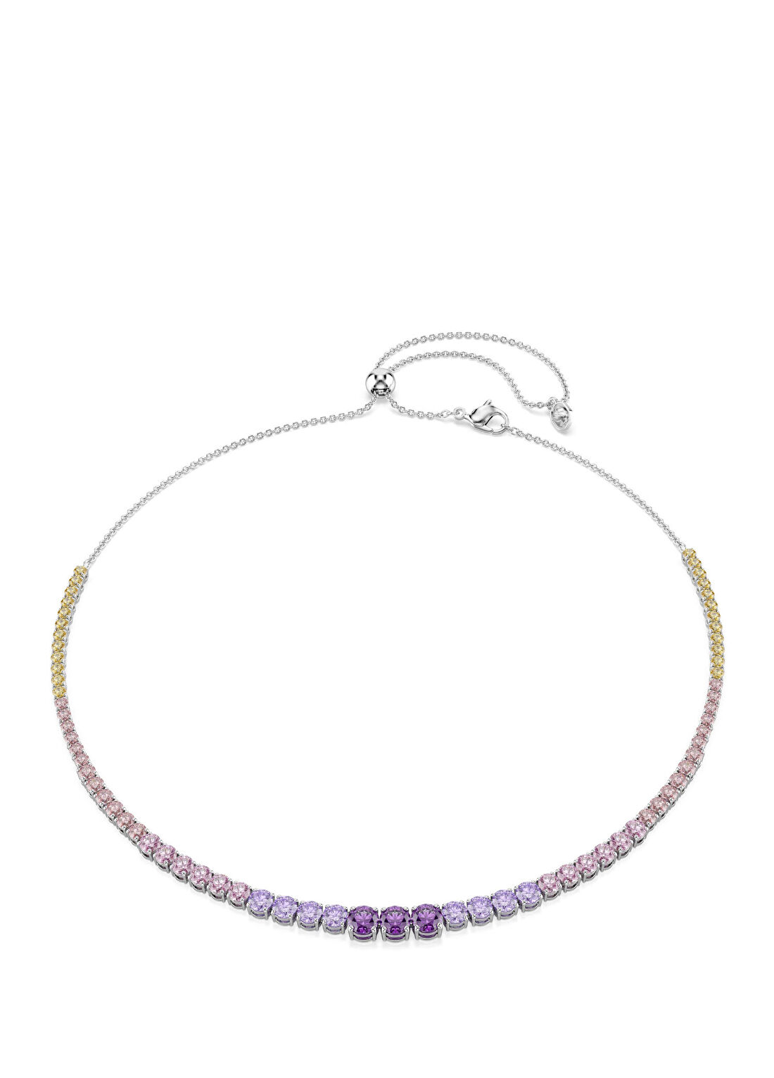 Swarovski Matrix Tennis Çok Renkli Rodyum Kaplama Kadın Kolye