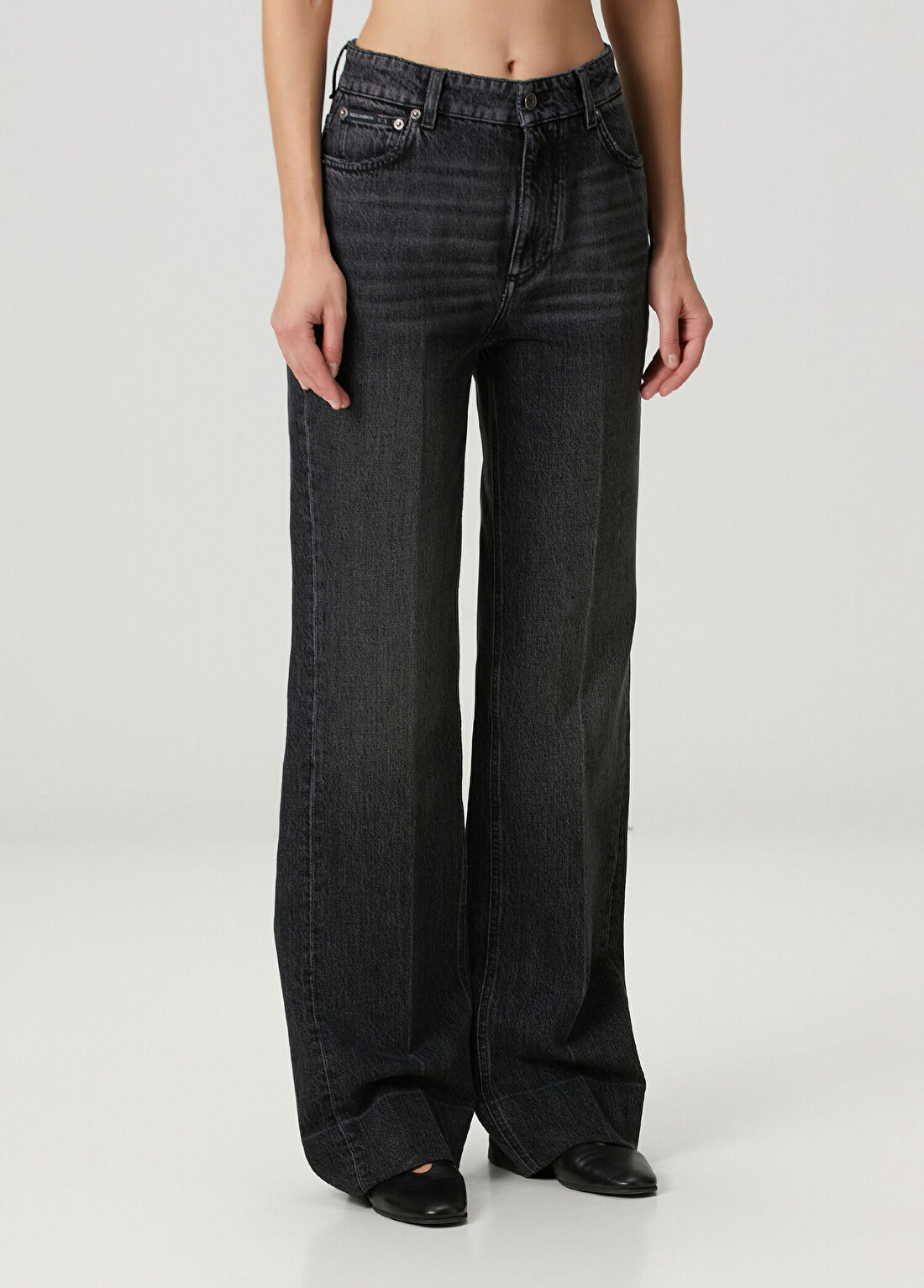 Dolce&Gabbana Siyah Flared Jean Pantolon görsel 2