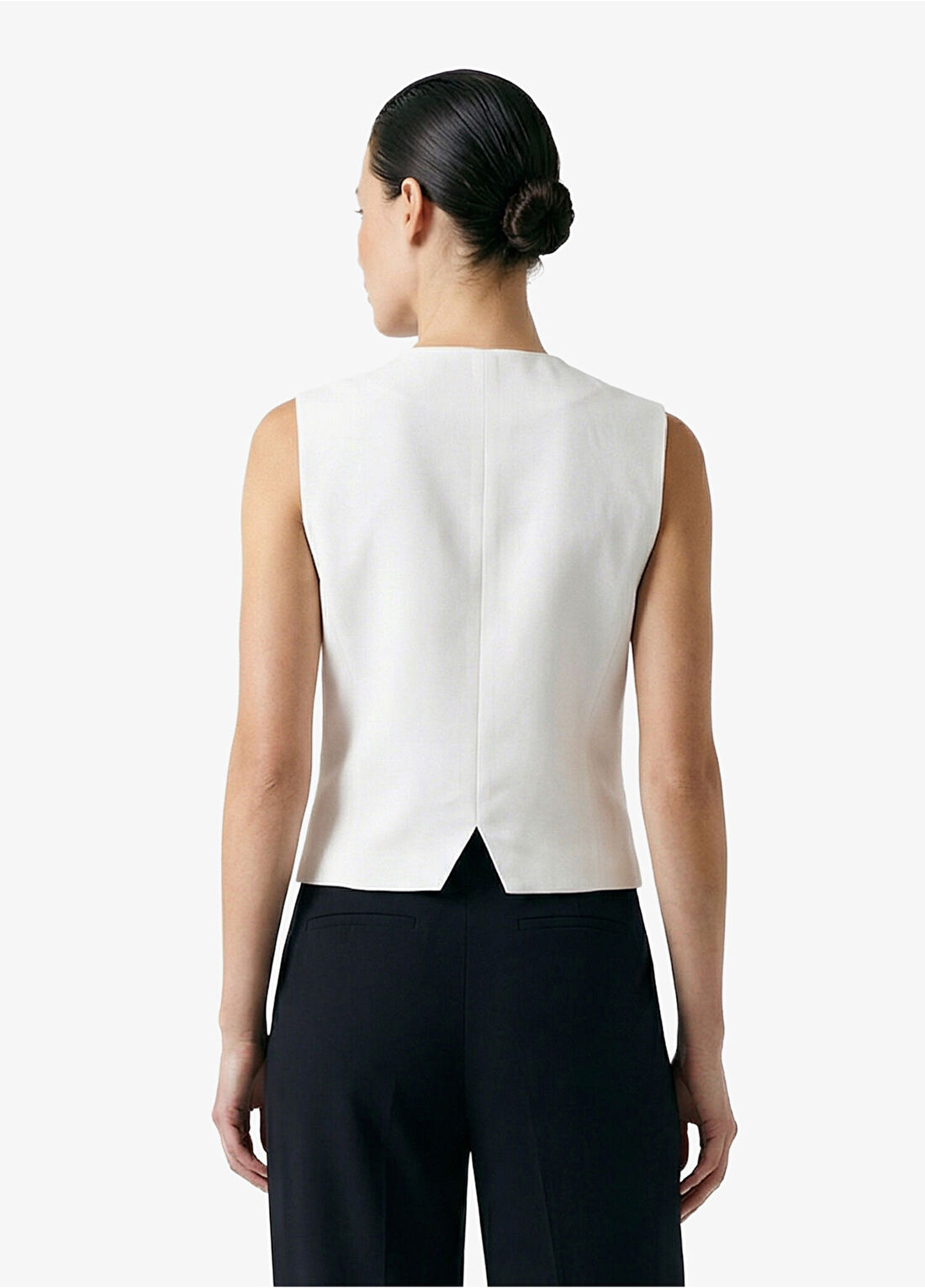 Lacoste Krem Kolsuz V Yaka Kadın Bluz görsel 2
