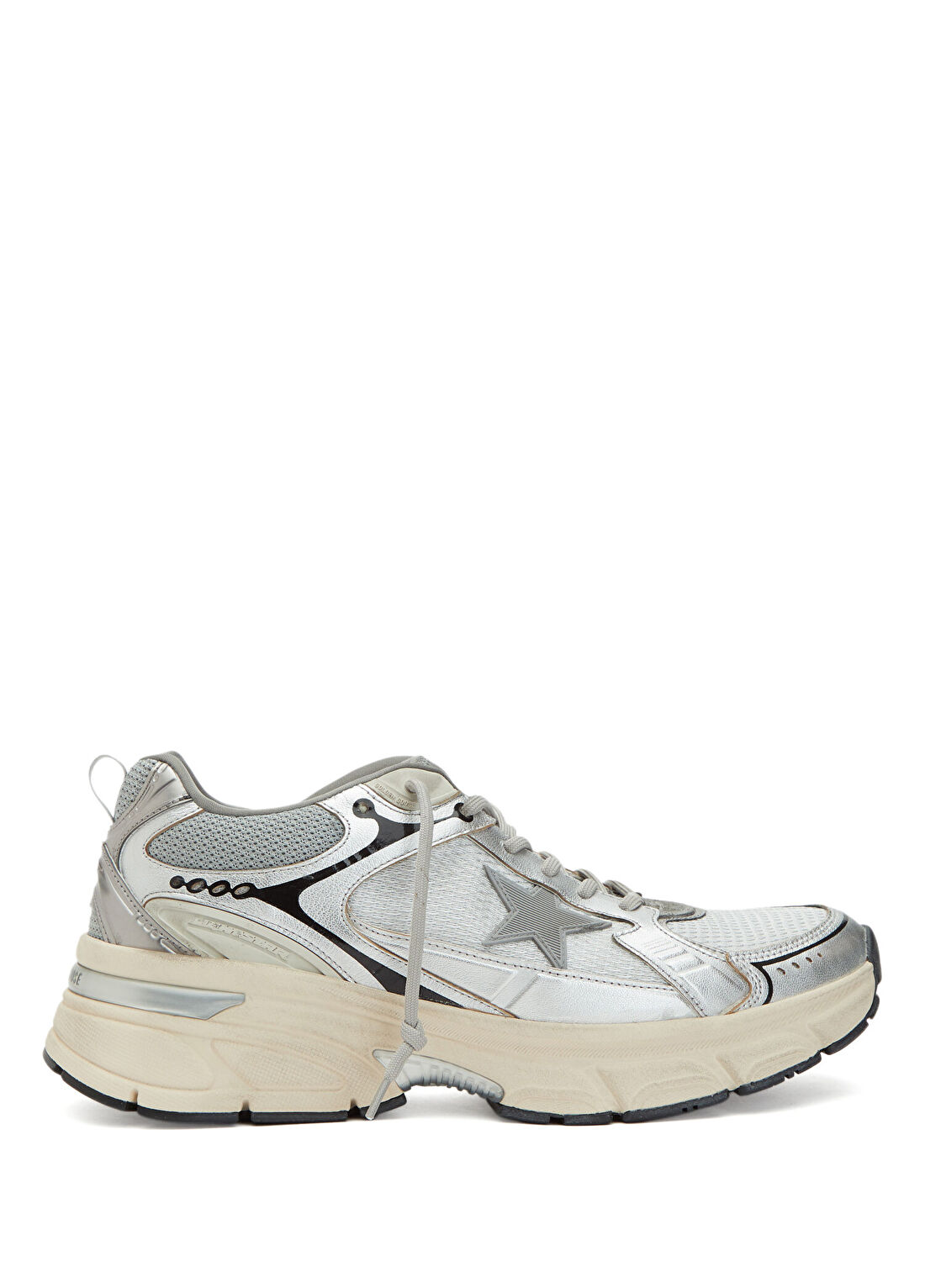 Golden Goose Lightstar Silver Erkek Deri Sneaker