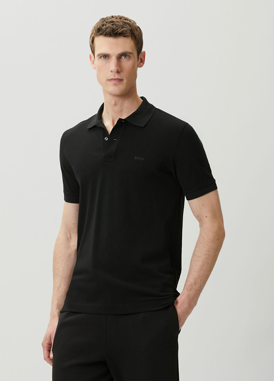 Boss Siyah Polo T-shirt görsel 3
