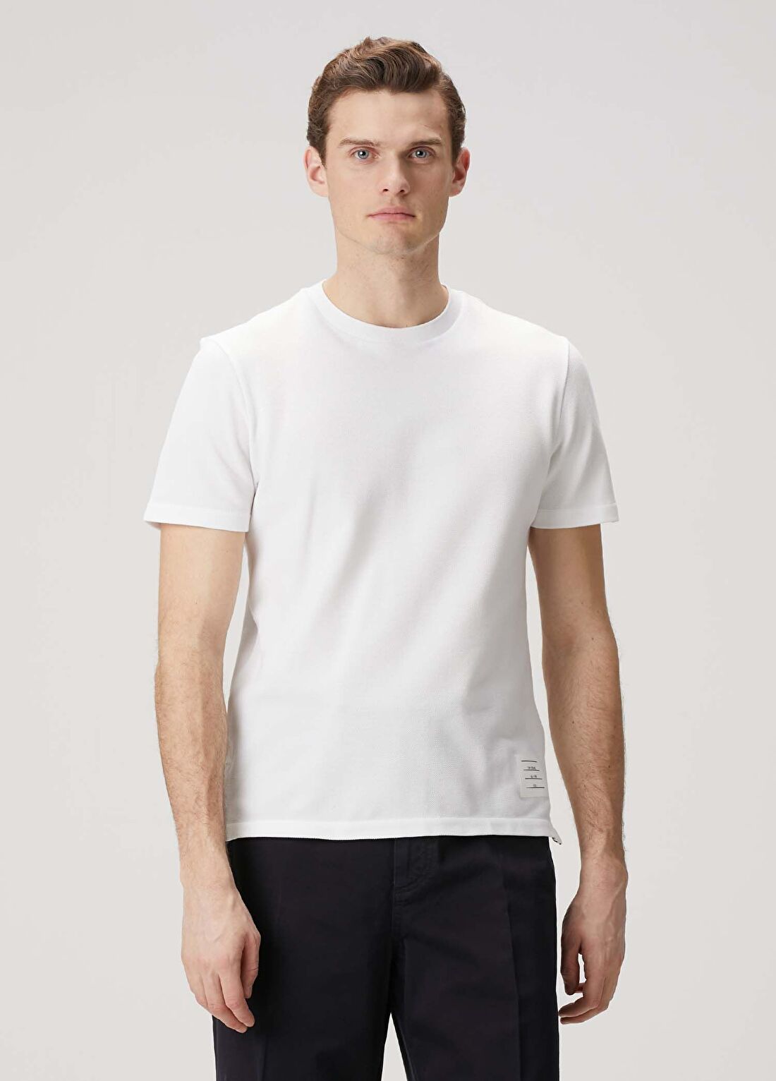 Thom Browne Beyaz Logo Detaylı T-shirt