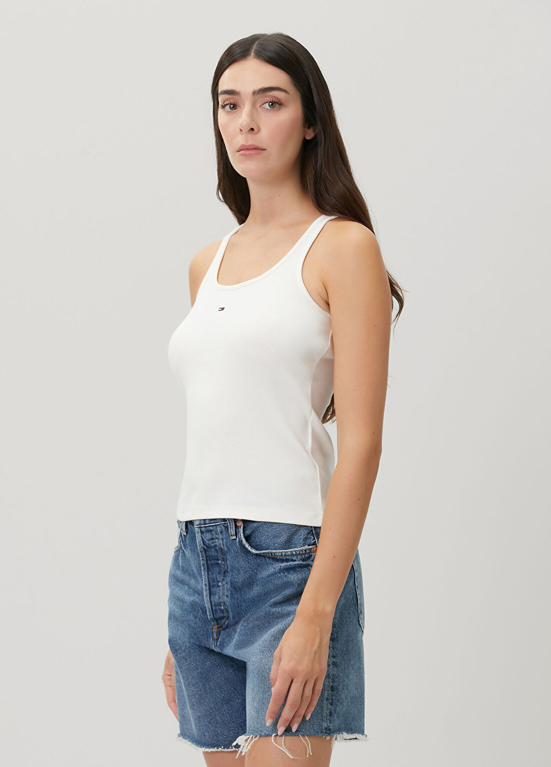 Tommy Jeans Slim Fit Beyaz Atlet