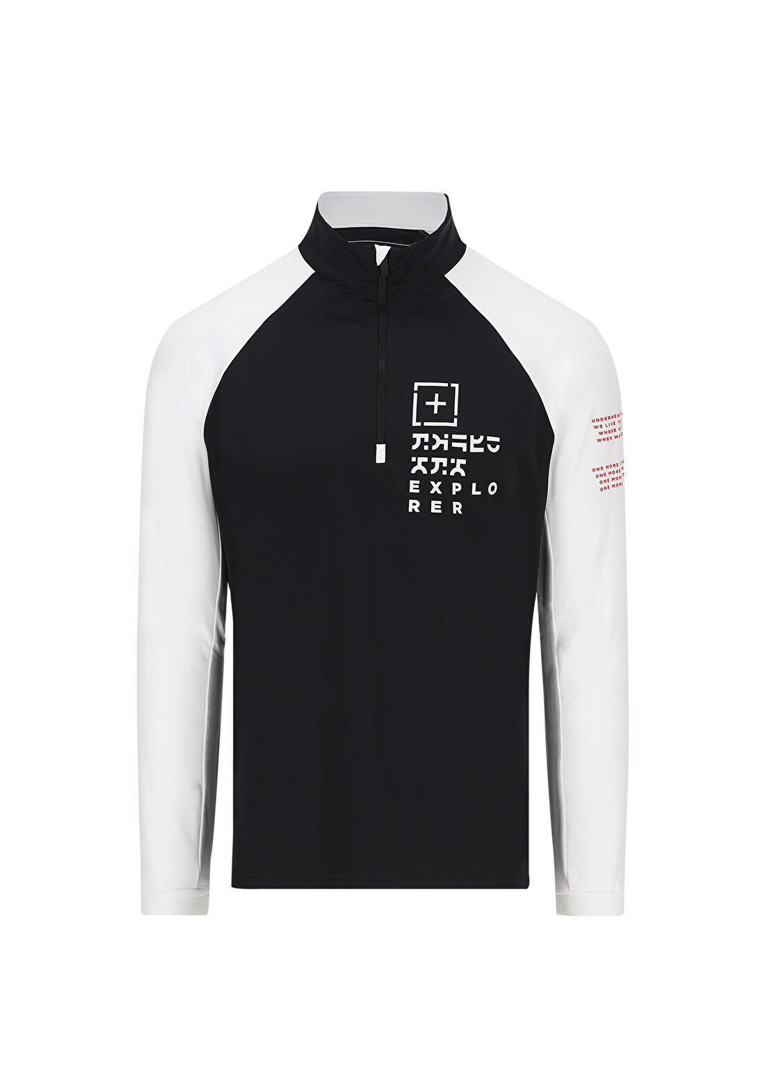 Onemore 631 Turtle Neck With Half Zip Siyah Beyaz Erkek Polar