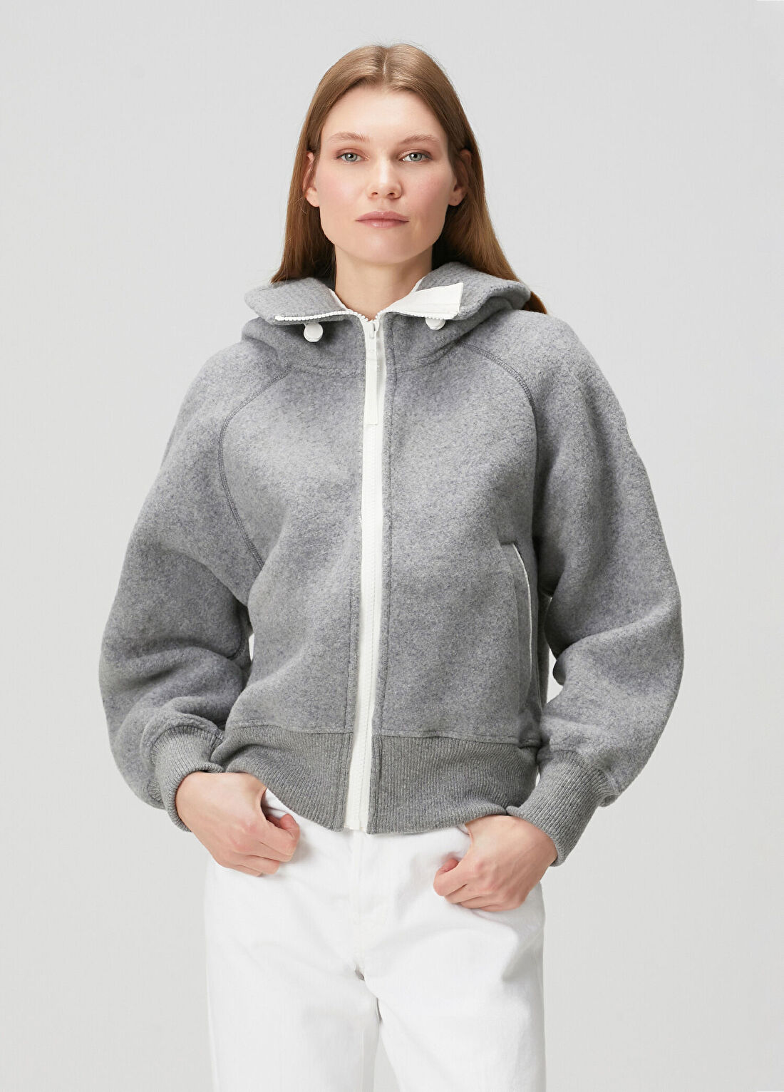 Canada Goose Chilliwack Gri Kapüşonlu Yün Ceket
