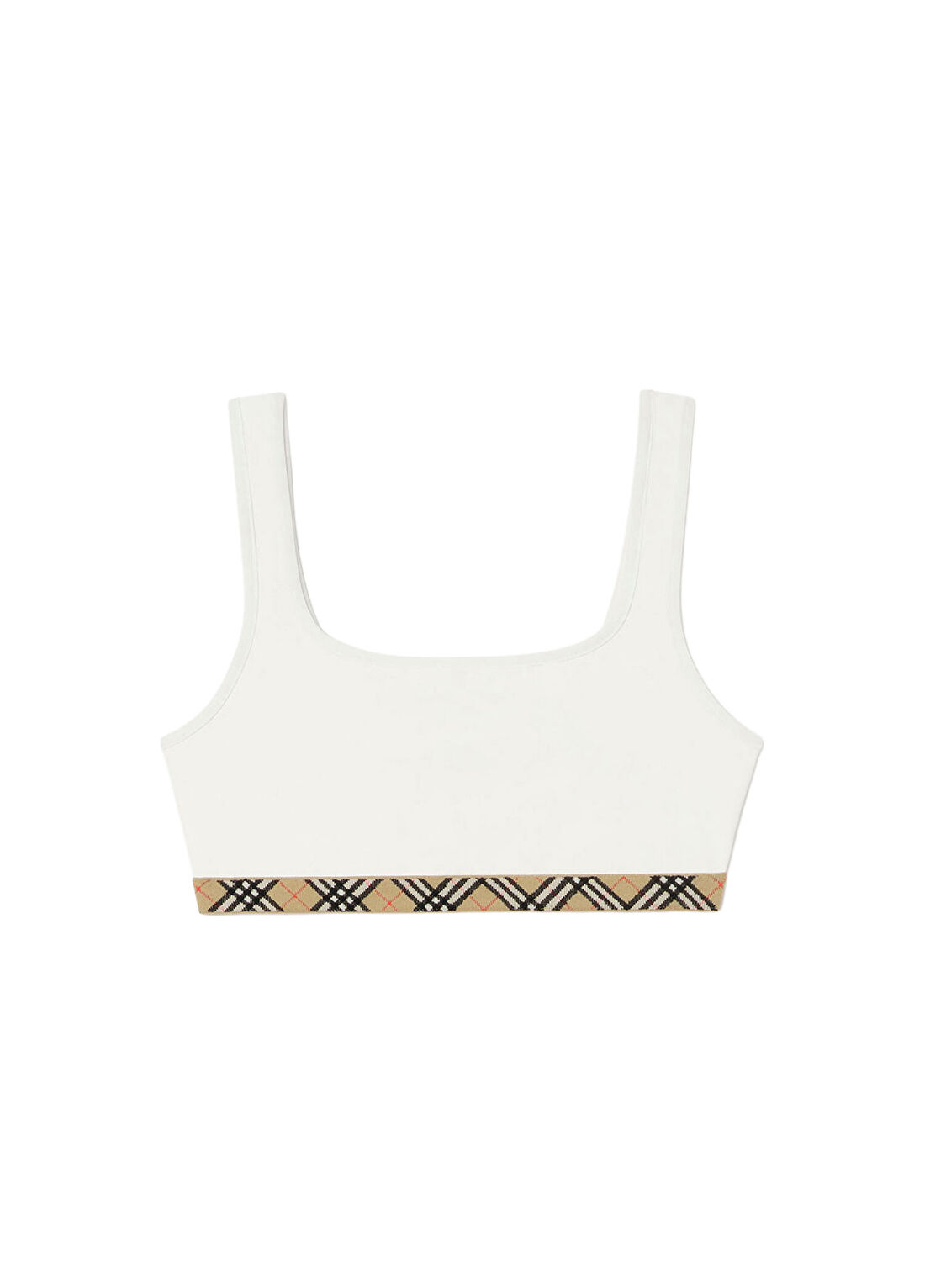 Burberry Check Trim Beyaz Kadın Bikini Üstü