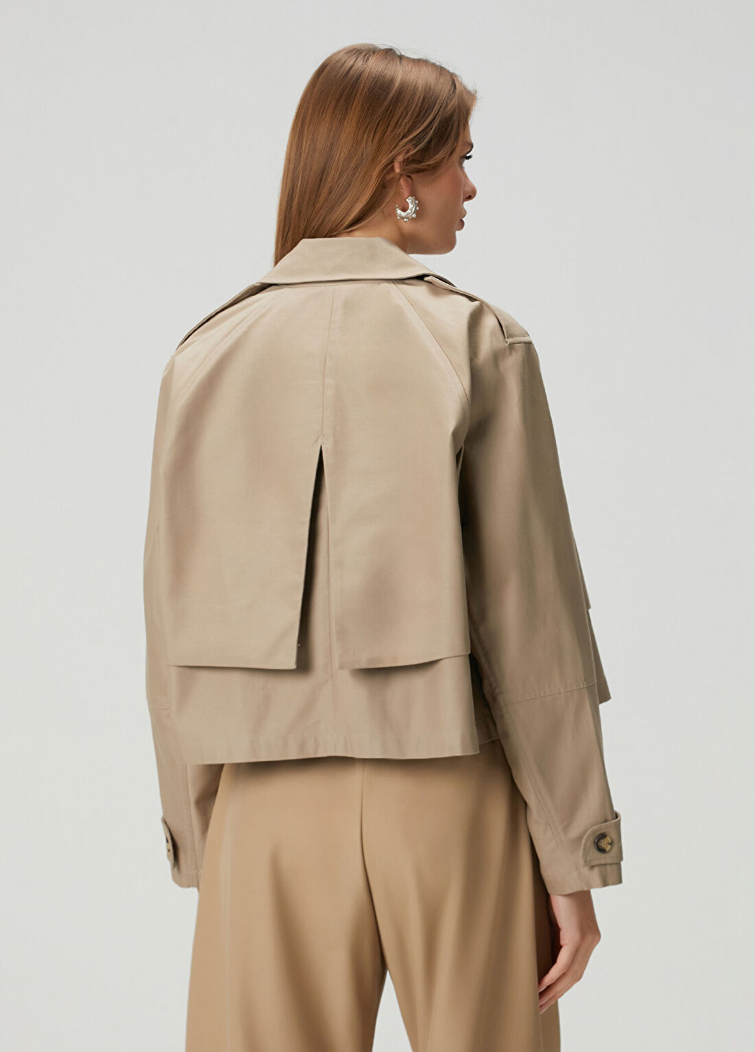 Rag&Bone Jamie Haki Crop Pardösü görsel 4