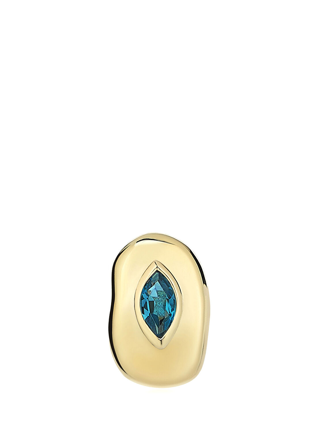 Sim&Roz Treasured Markiz Topaz Kadın Altın Tek Küpe