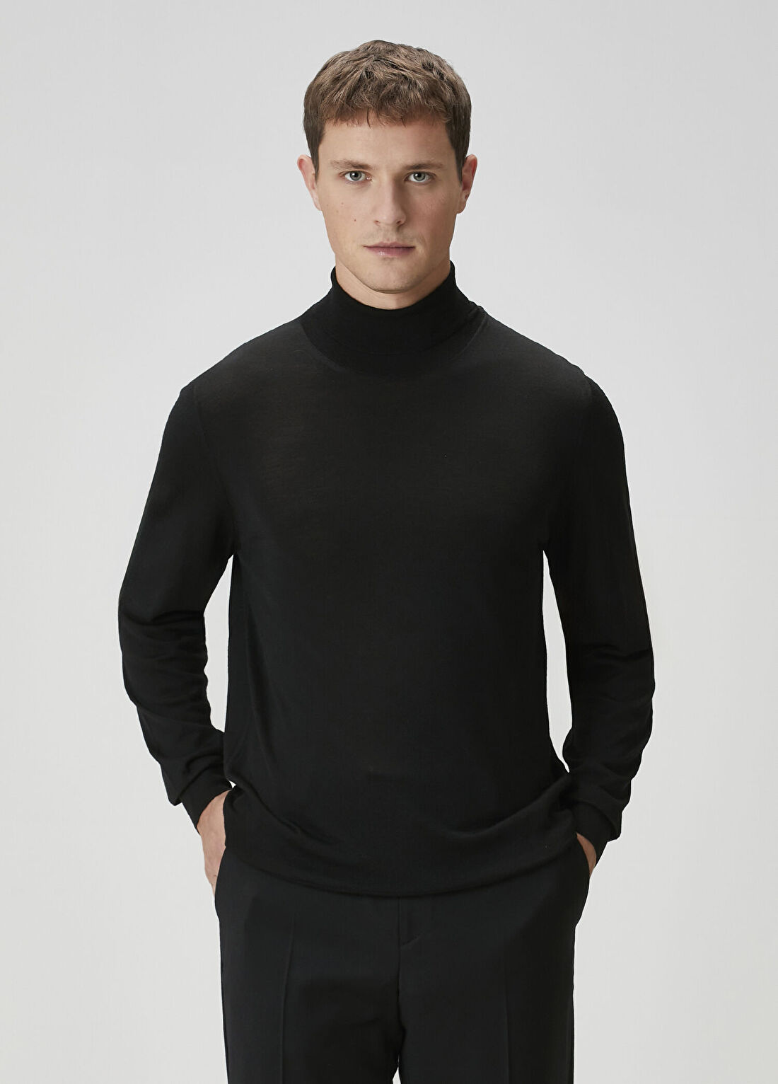 Beymen Collection Siyah Balıkçı Yaka Yün Kazak