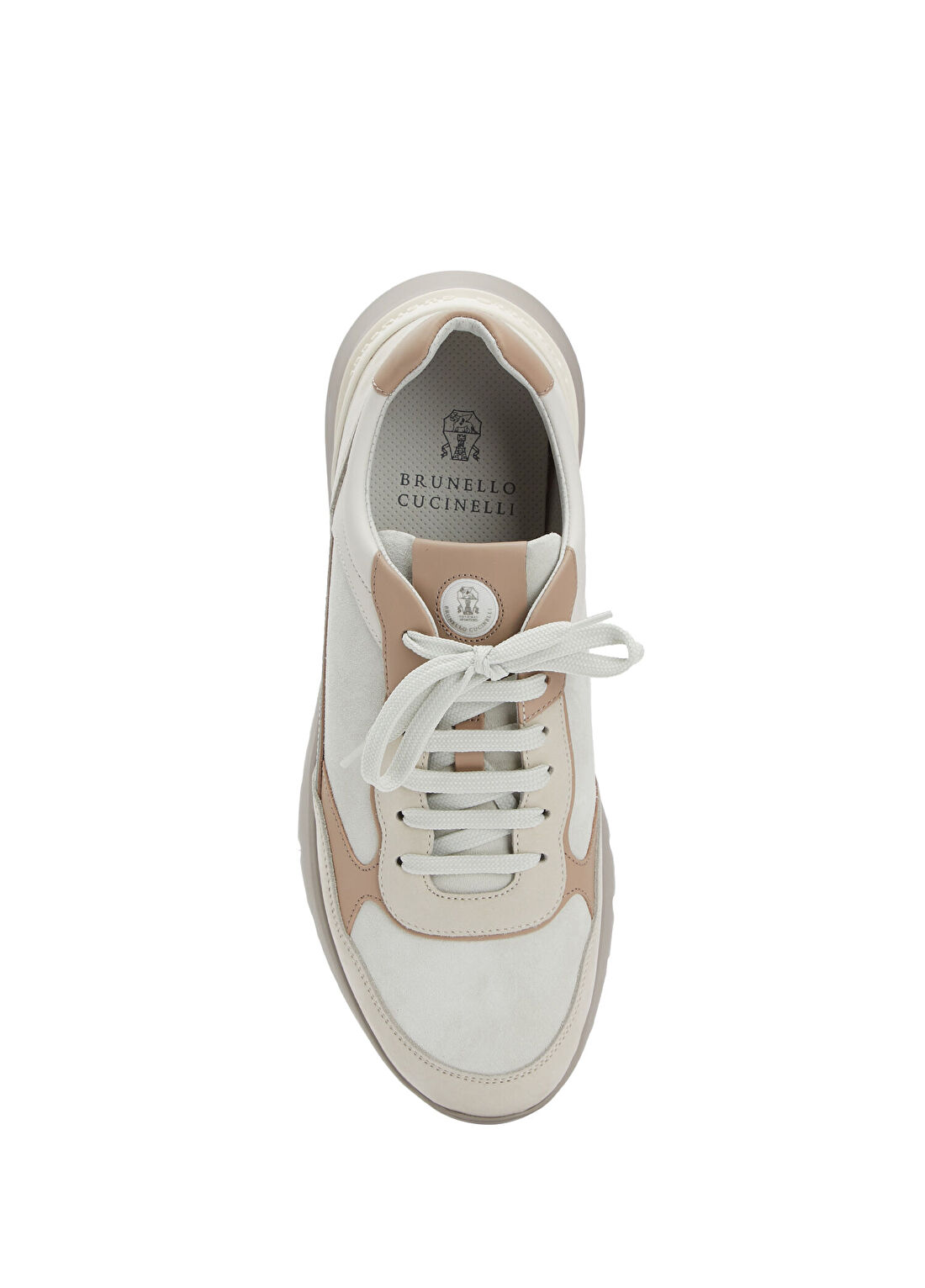 Brunello Cucinelli Bej Erkek Deri Sneaker görsel 4
