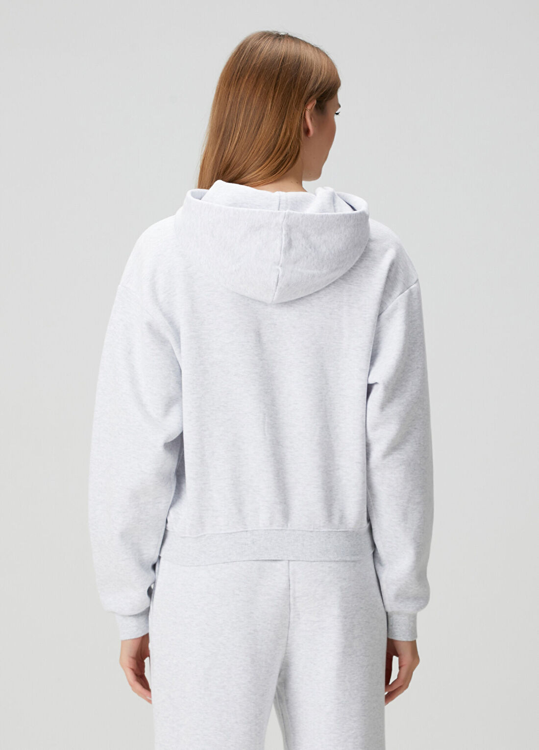 Skims Classic Gri Kapüşonlu Sweatshirt görsel 4
