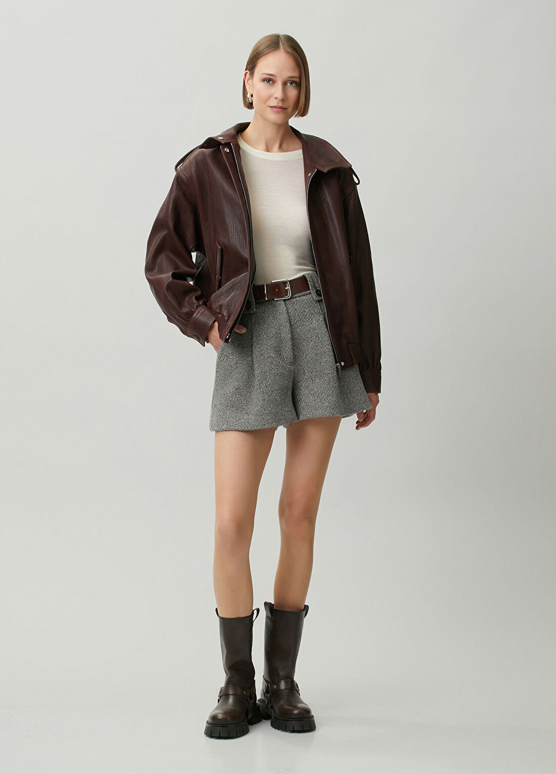 Golden Goose Gri Yün Şort