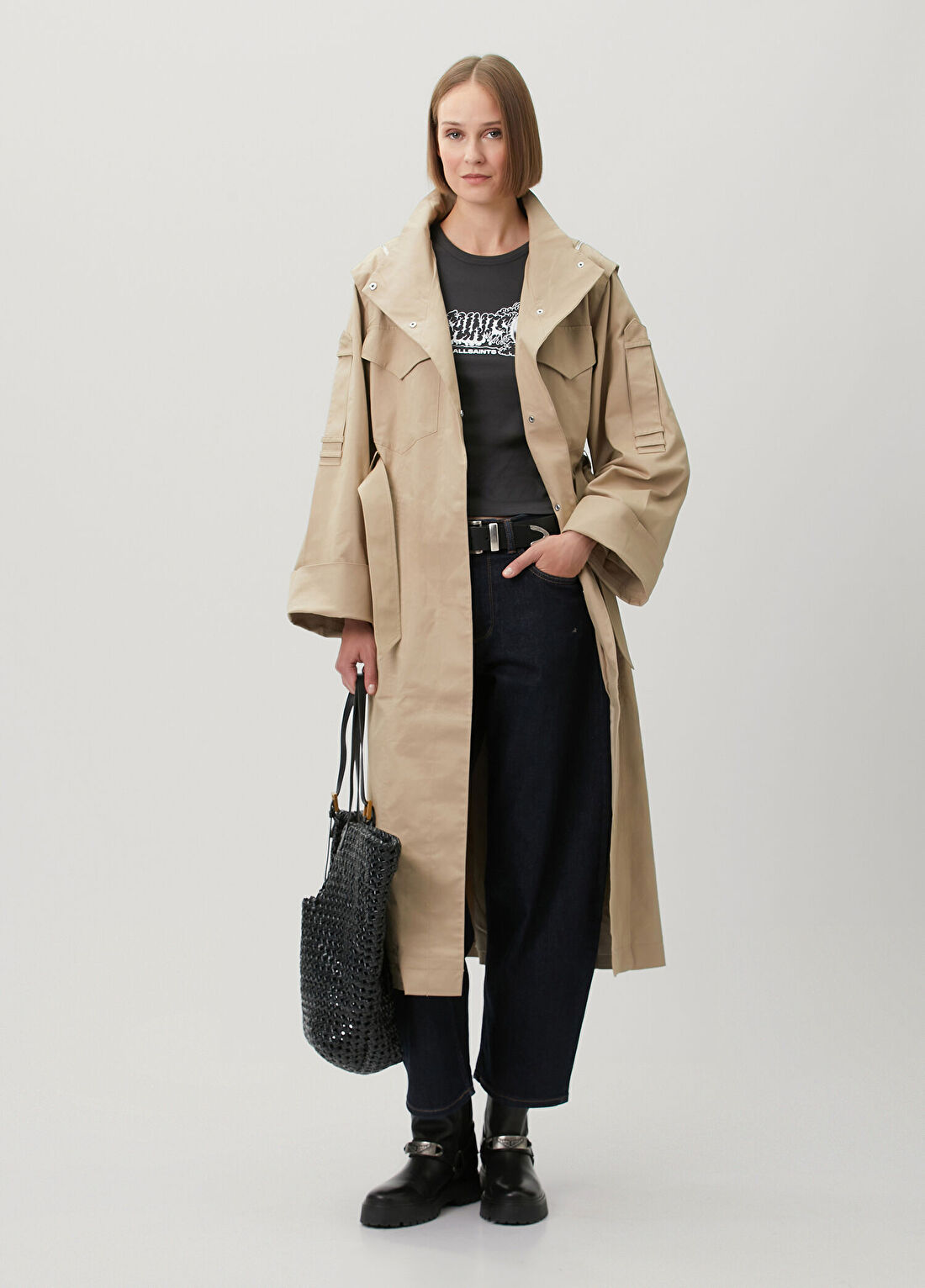 AllSaints Clayton Camel Pardösü