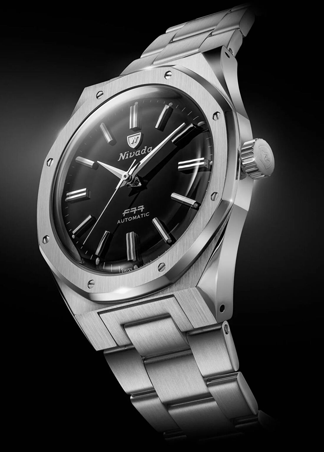 Nivada Grenchen 68035A77 F77 Staınless Steel Mark 2 Gri Çelik Erkek Kol Saati görsel 4