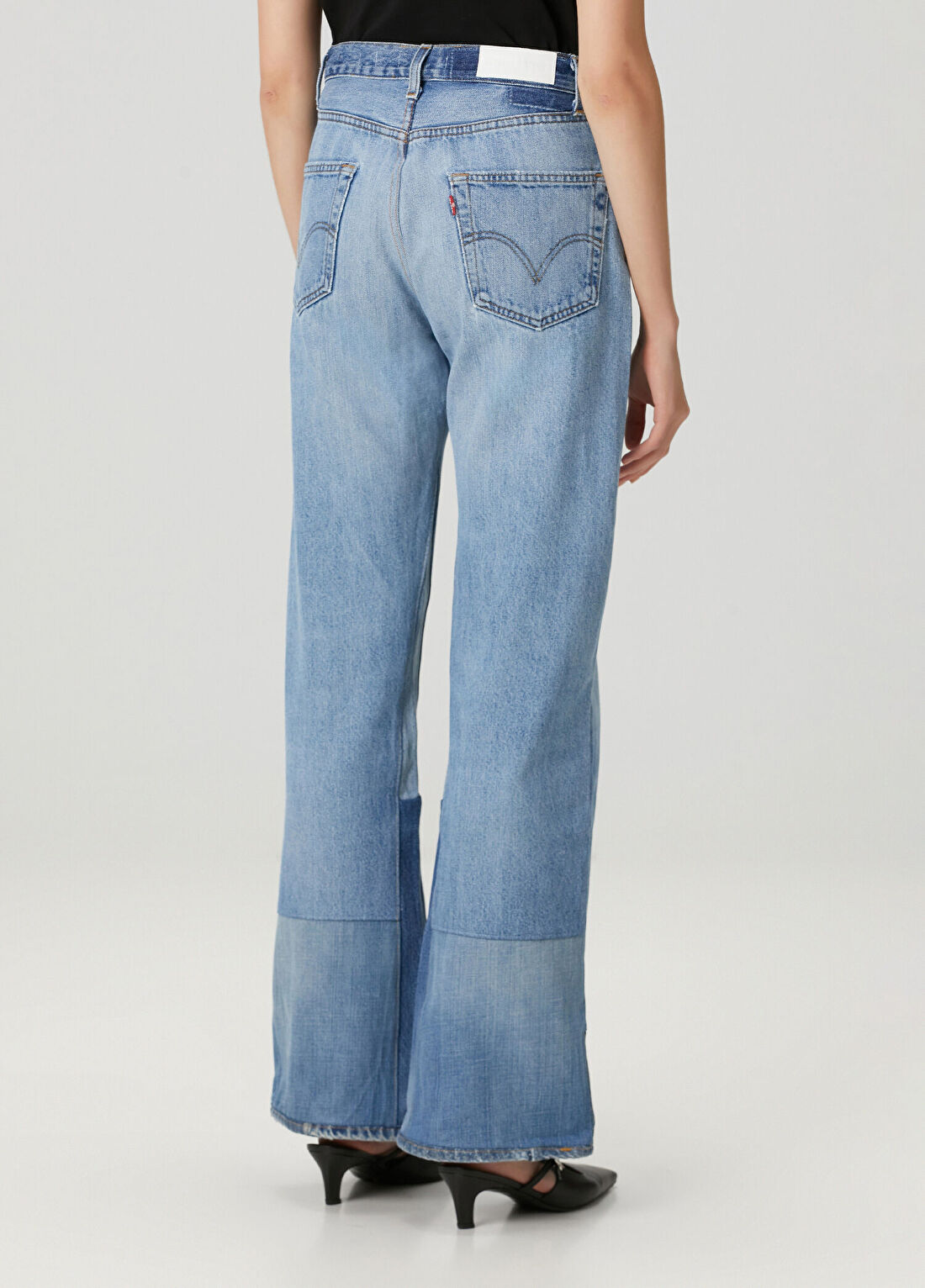 Re/Done Levis Mavi Wide Leg Jean Pantolon görsel 4
