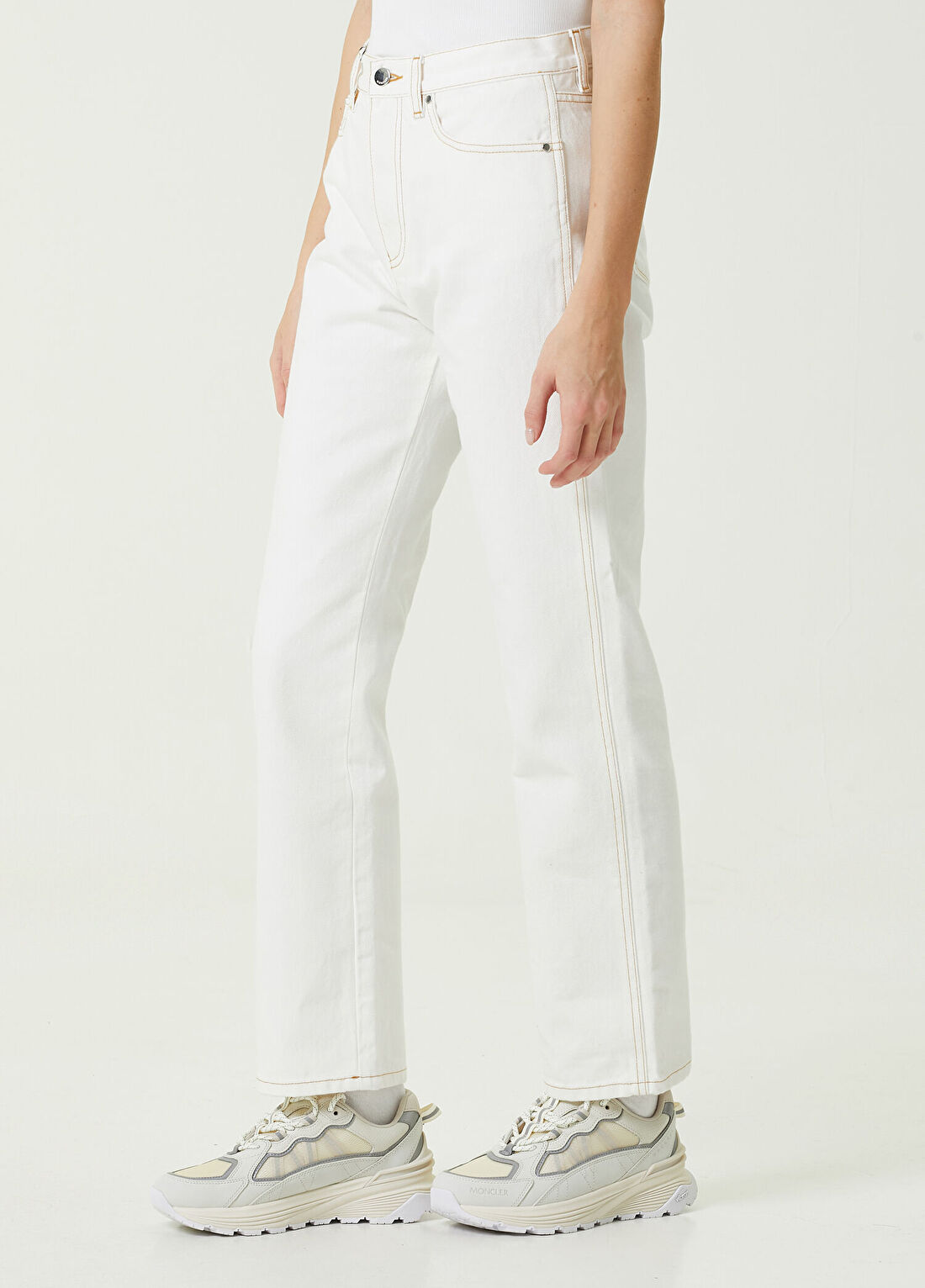 Moncler Straight Fit Beyaz Jean Pantolon görsel 2