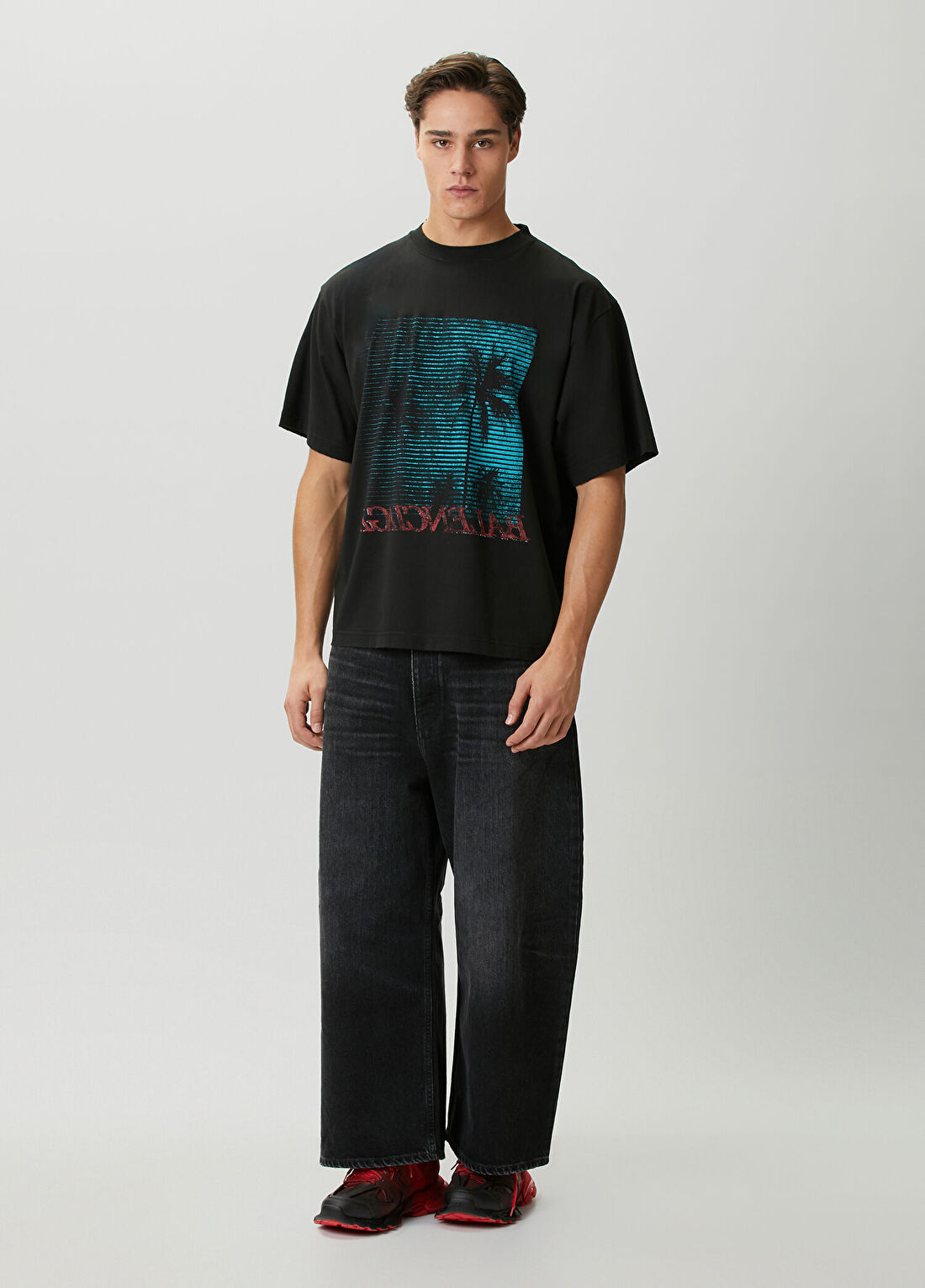 Balenciaga Siyah Oversized T-shirt görsel 2