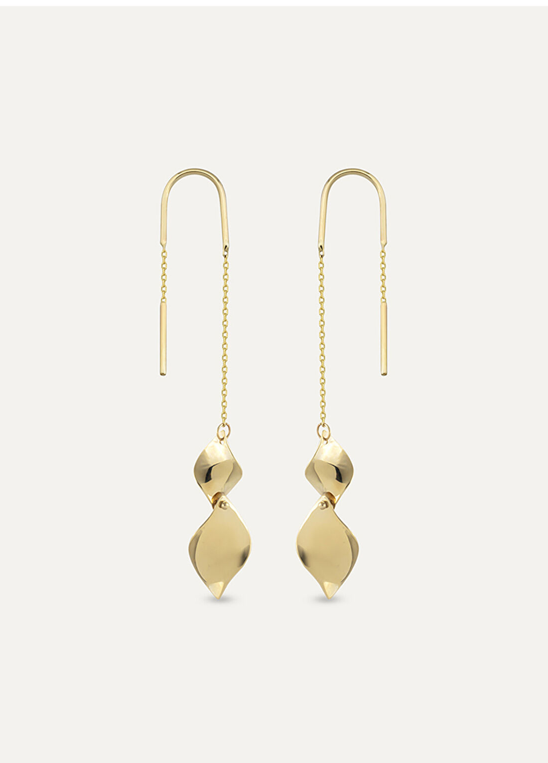 Orena Jewelry Gimlet Dangle 14 Ayar Altın Kadın Küpe görsel 4
